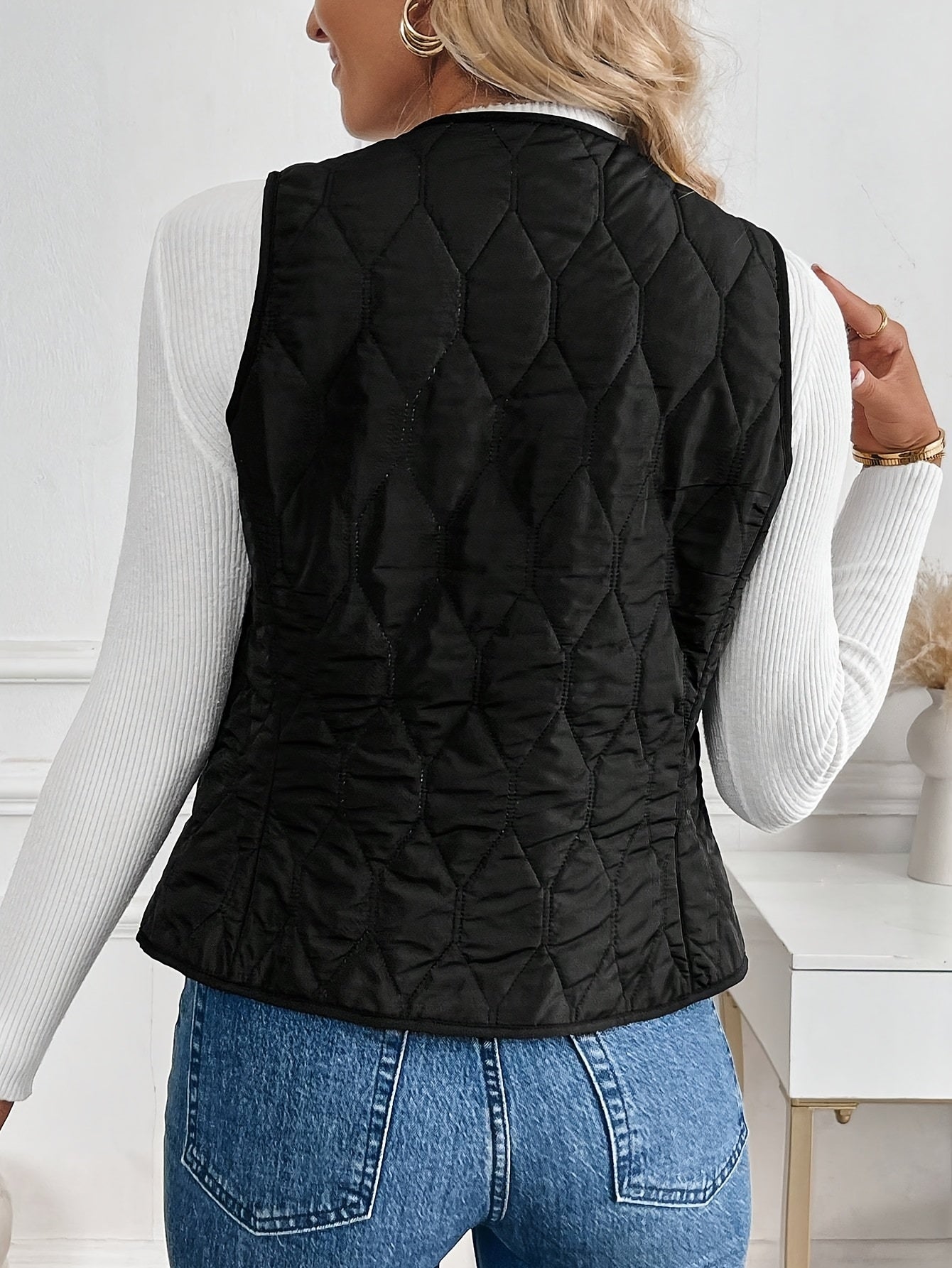 Women’s Reversible Quilted Vest – Sherpa Lined Lightweight Gilet