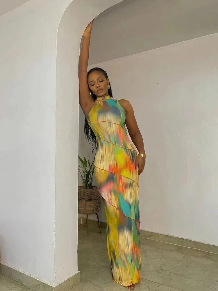 Olima | Colourful Maxi Summer Dress