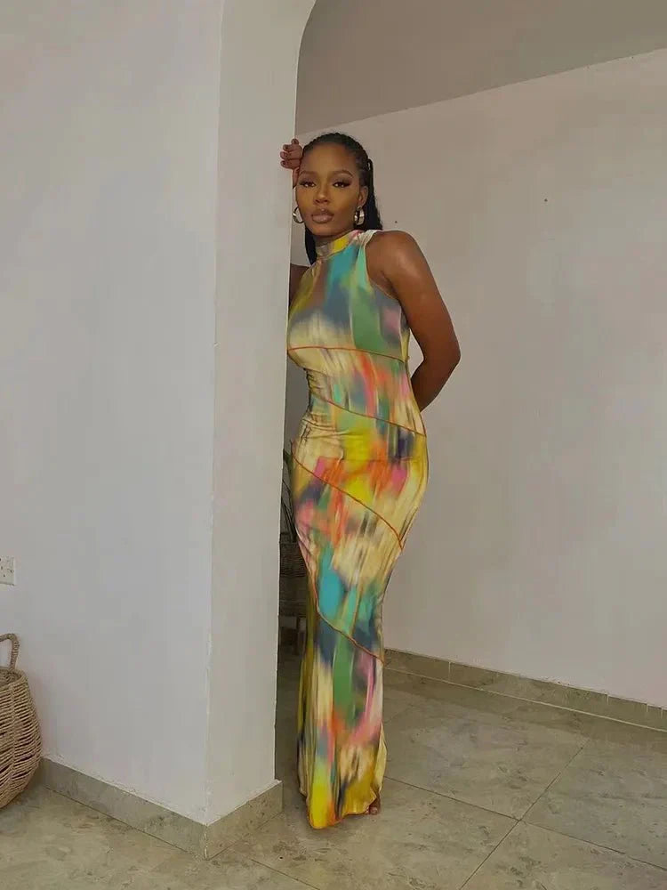 Olima | Colourful Maxi Summer Dress