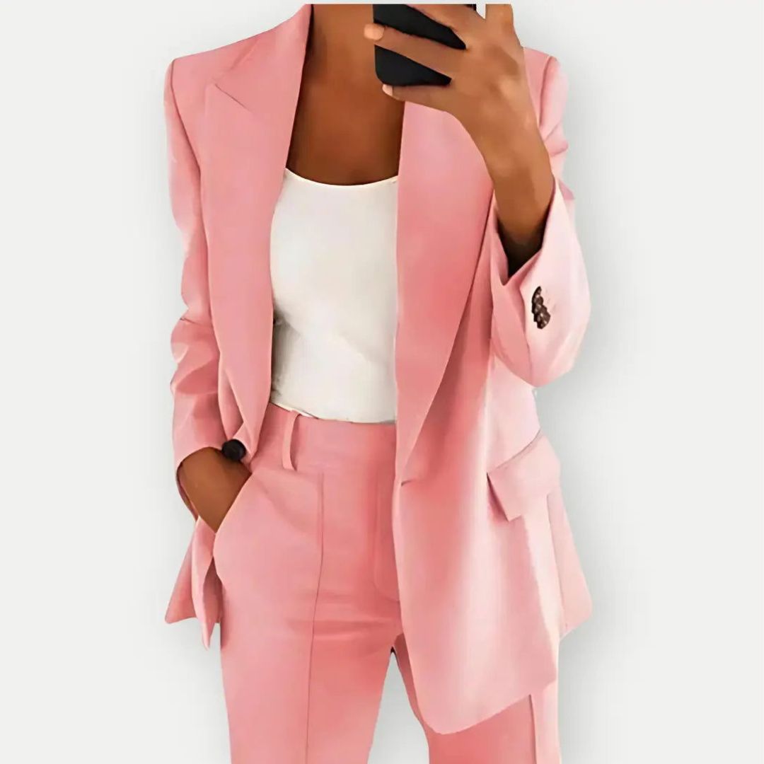 Women’s Tailored Blazer and Pants Suit Set – Elegant Two-Piece Office Outfit