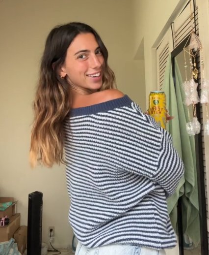 Women’s Cozy Striped Knit Sweater – Soft Organic Cotton Pullover