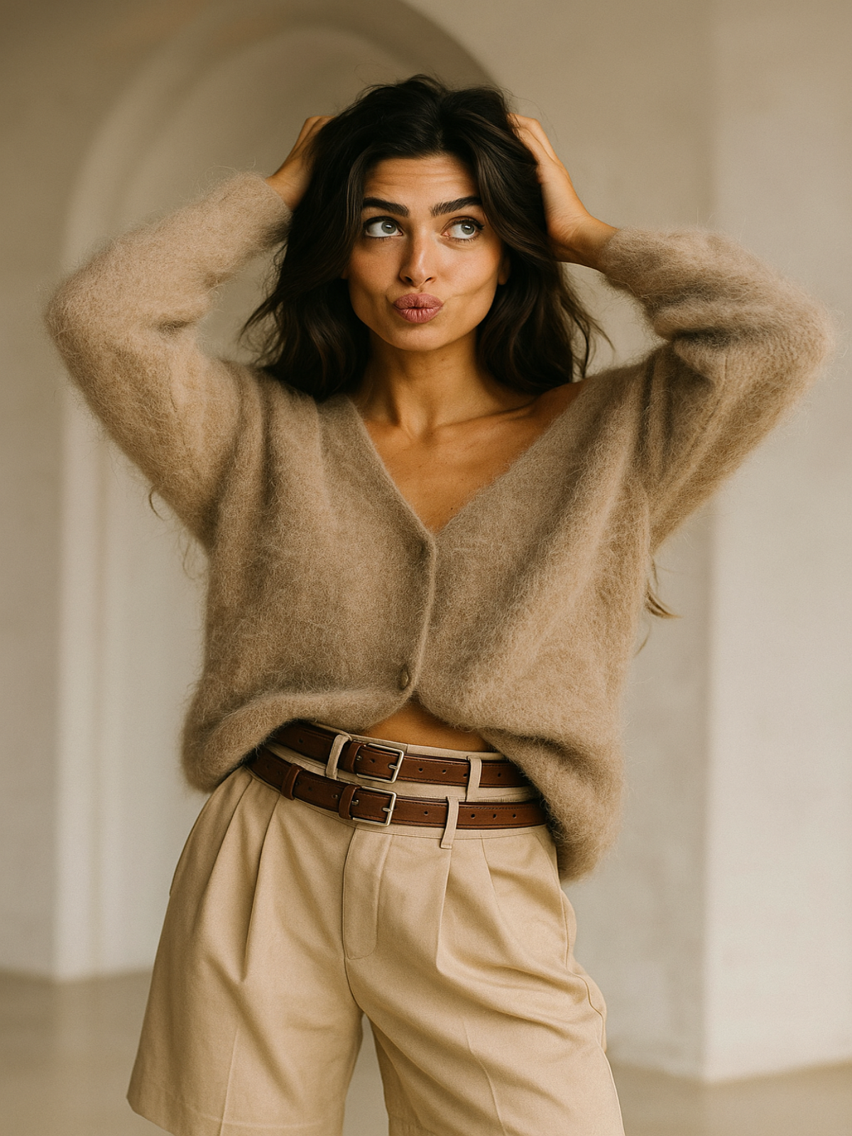 Oversized Knit Cardigan for Women – 100% Nylon Soft Lightweight Layer