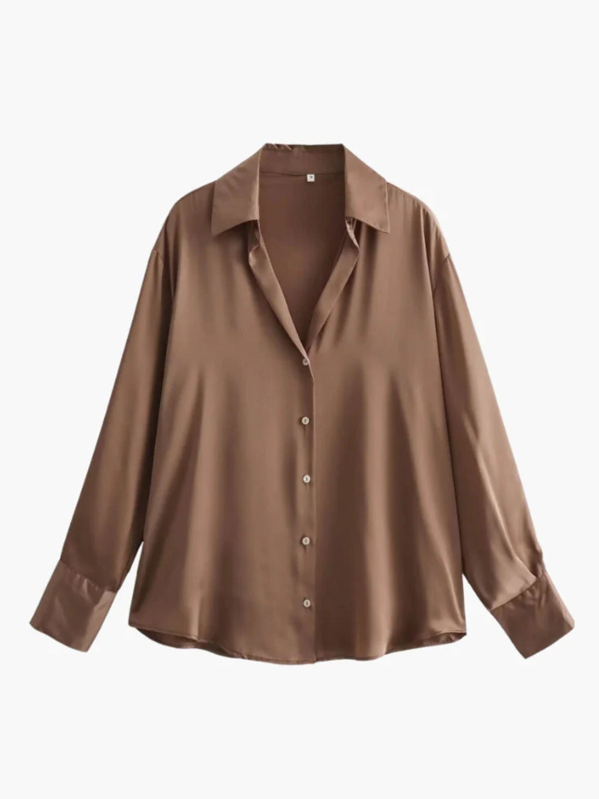 Women’s Satin Shirt – Classic Oversized Silky Button Down Blouse for Elegant Everyday Wear