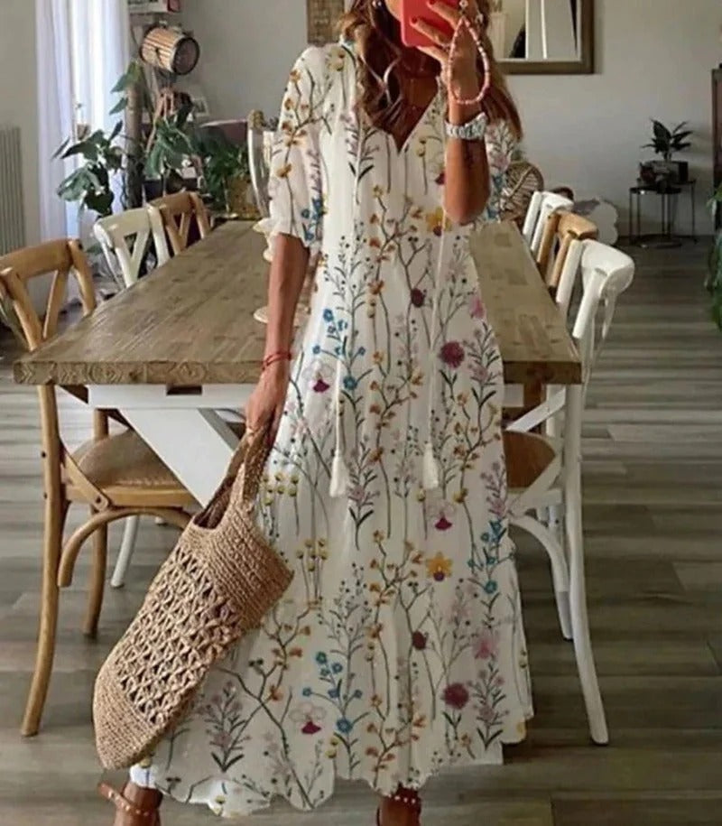 Boho-Inspired Earth Tone Dress