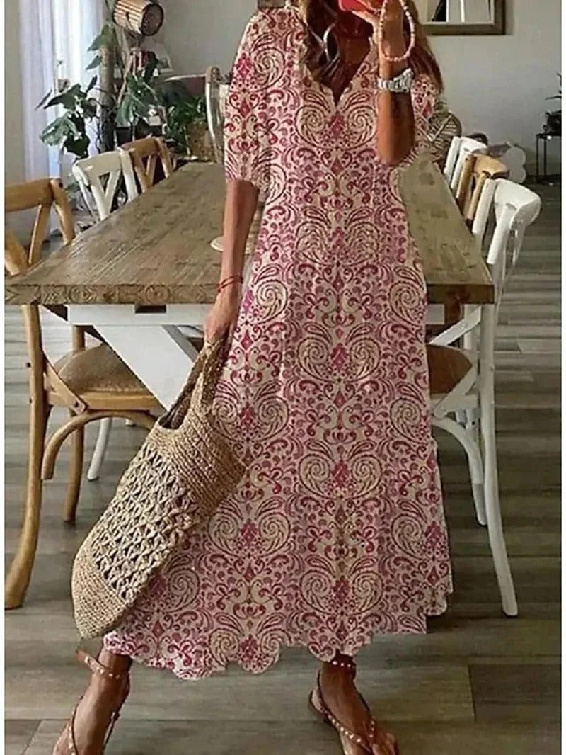 Boho-Inspired Earth Tone Dress