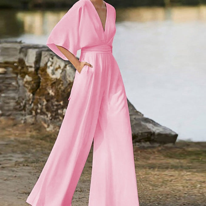 Xamira | Women’s Elegant V-Neck Jumpsuit