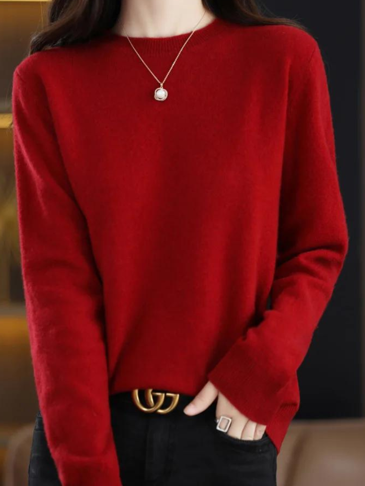 Warm and Comfortable Long-Sleeve Wool Sweater