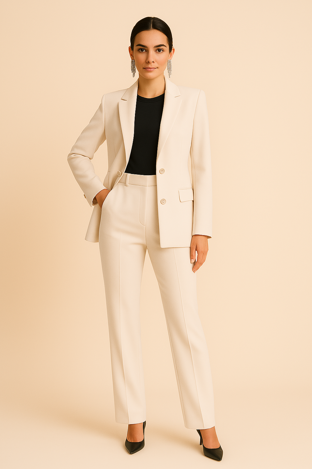 Women's Double-Breasted Pant Suit Set