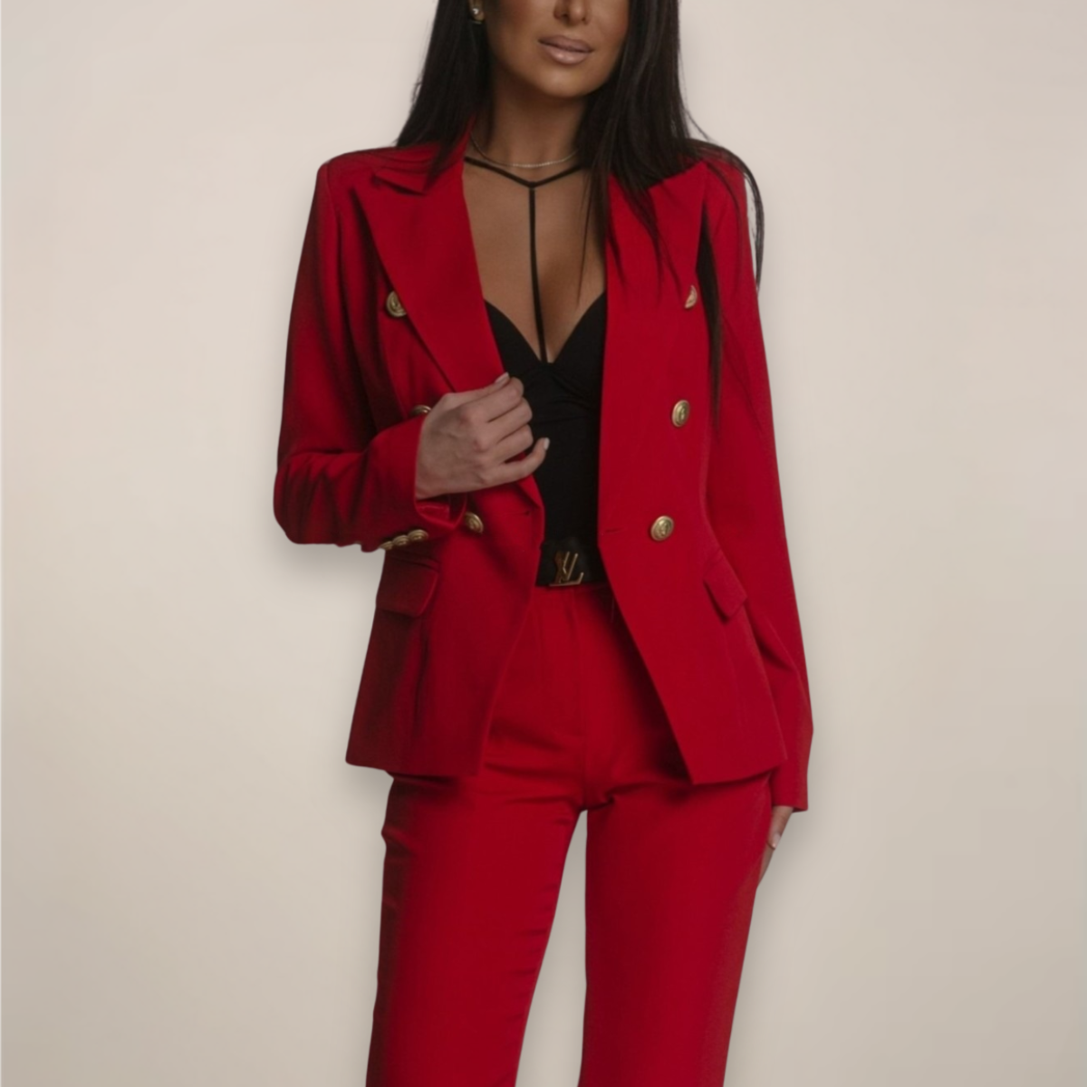 Women's Double Breasted Pant Suit Set