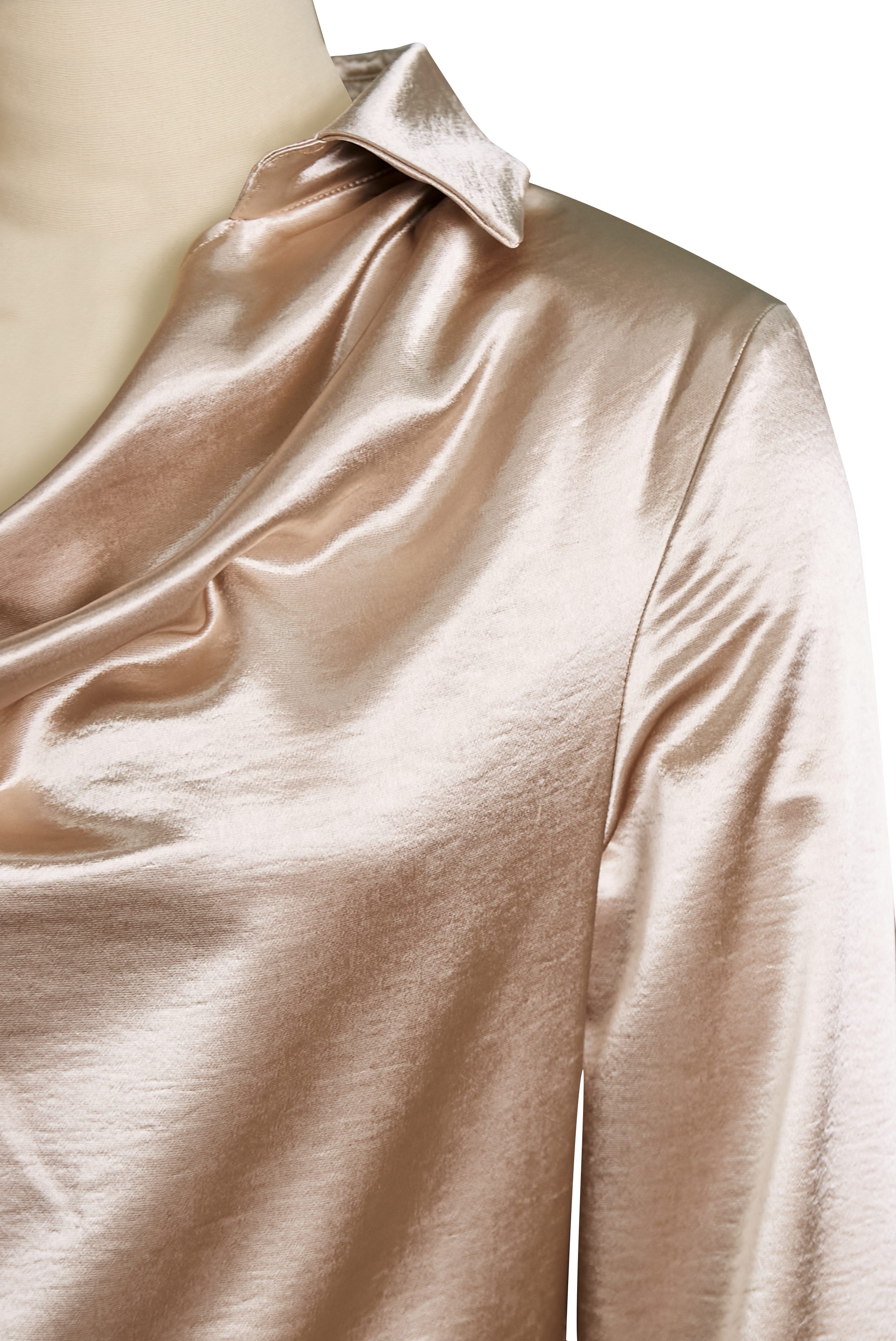 Women's Draped Neck Long Sleeve Blouse