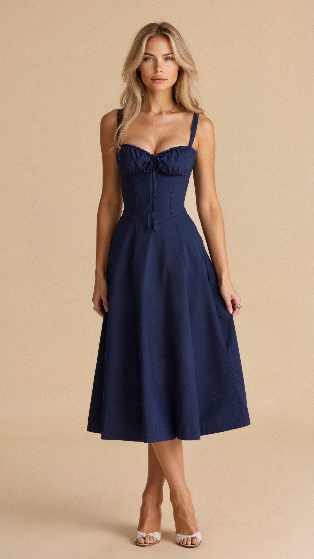 Women's Floral A-Line Midi Dress