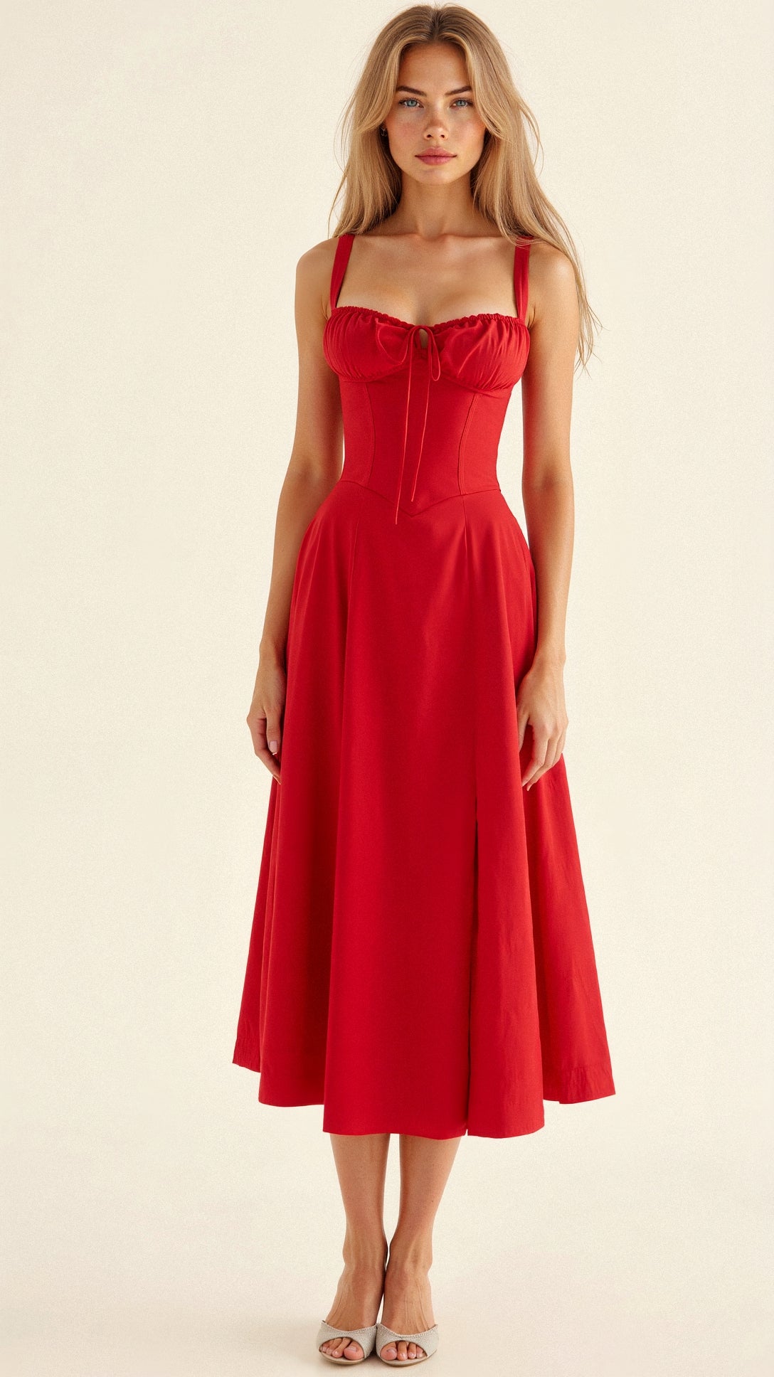 Women's Floral A-Line Midi Dress