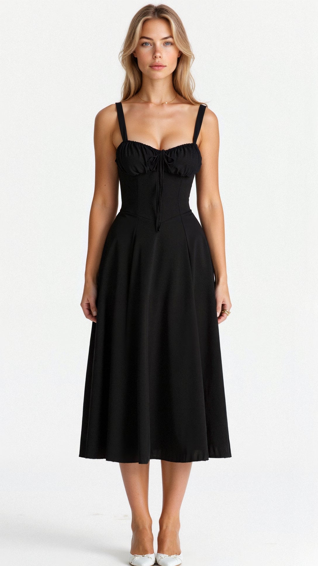Women's Floral A-Line Midi Dress