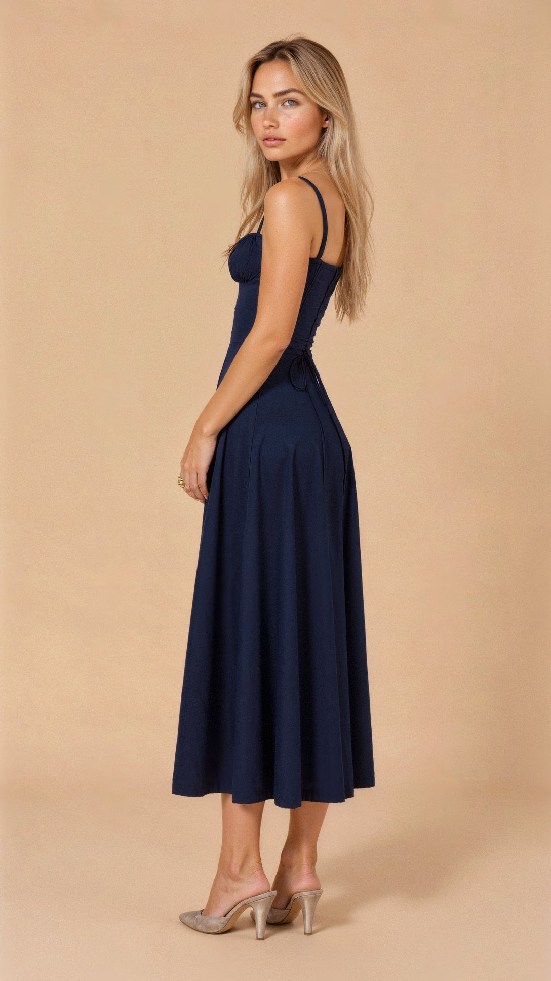 Women's Floral A-Line Midi Dress
