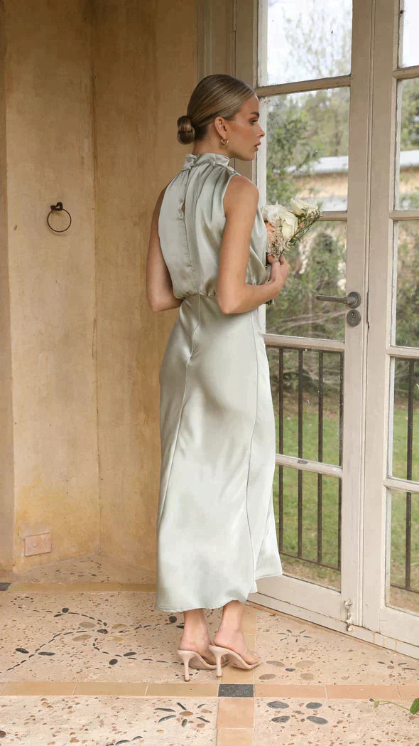 Women's Halter Slinky Midi Dress