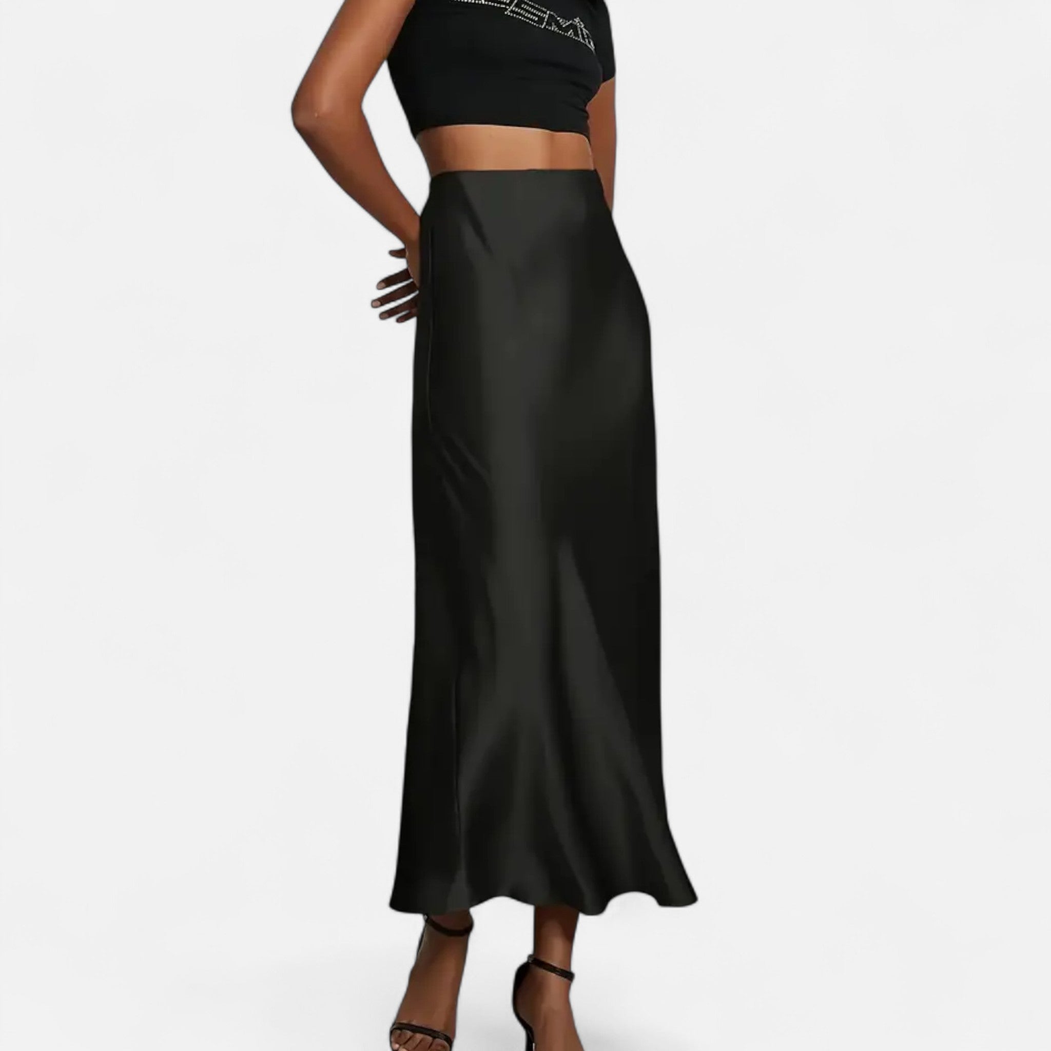Women's High-Waisted A-Line Midi Skirt