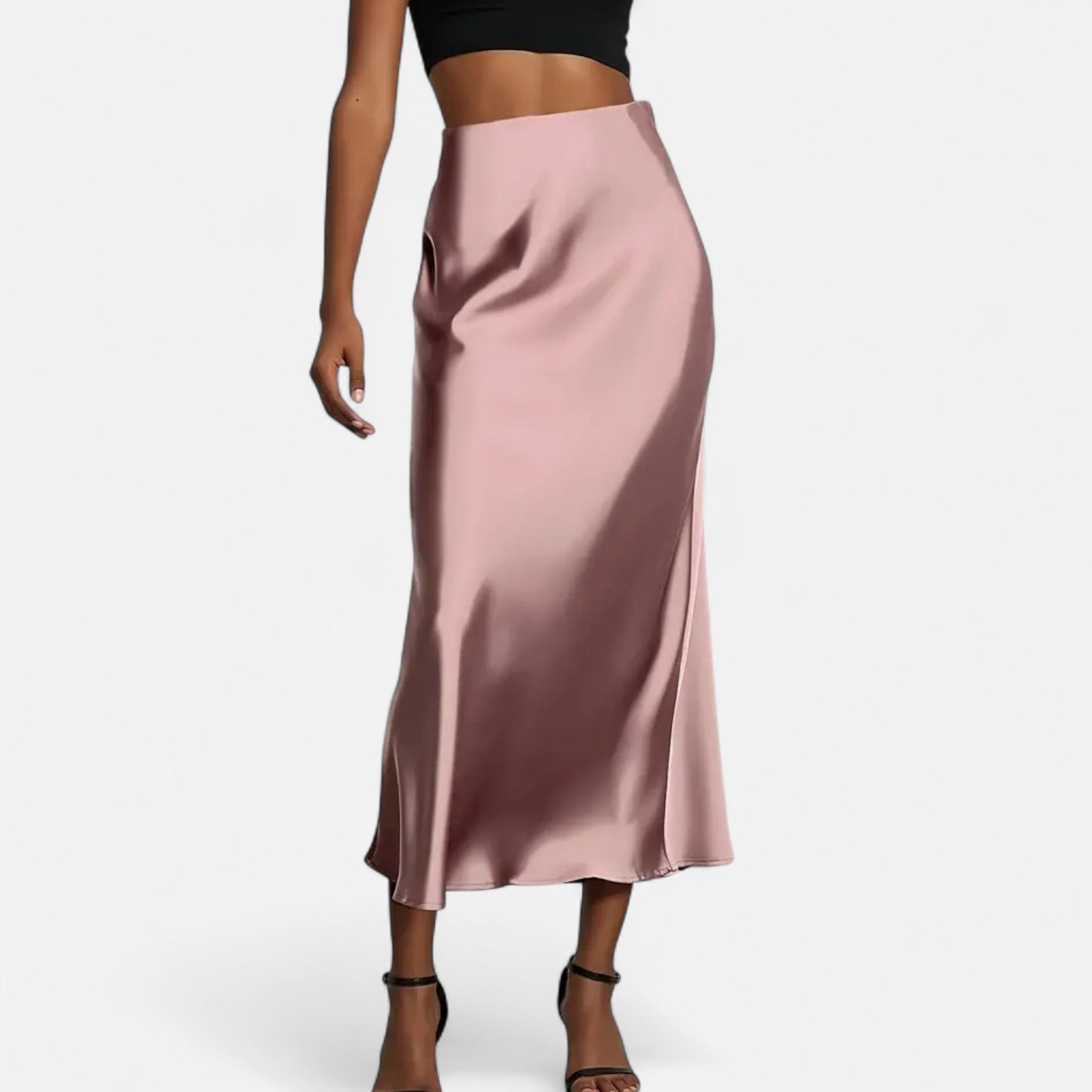 Women's High-Waisted A-Line Midi Skirt