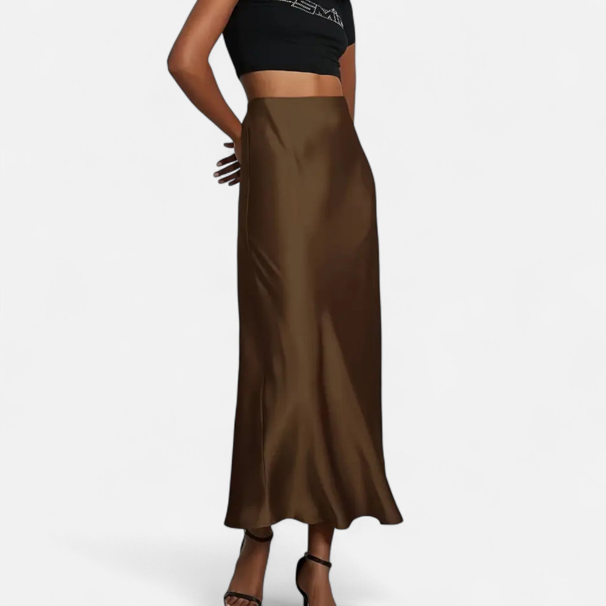 Women's High-Waisted A-Line Midi Skirt