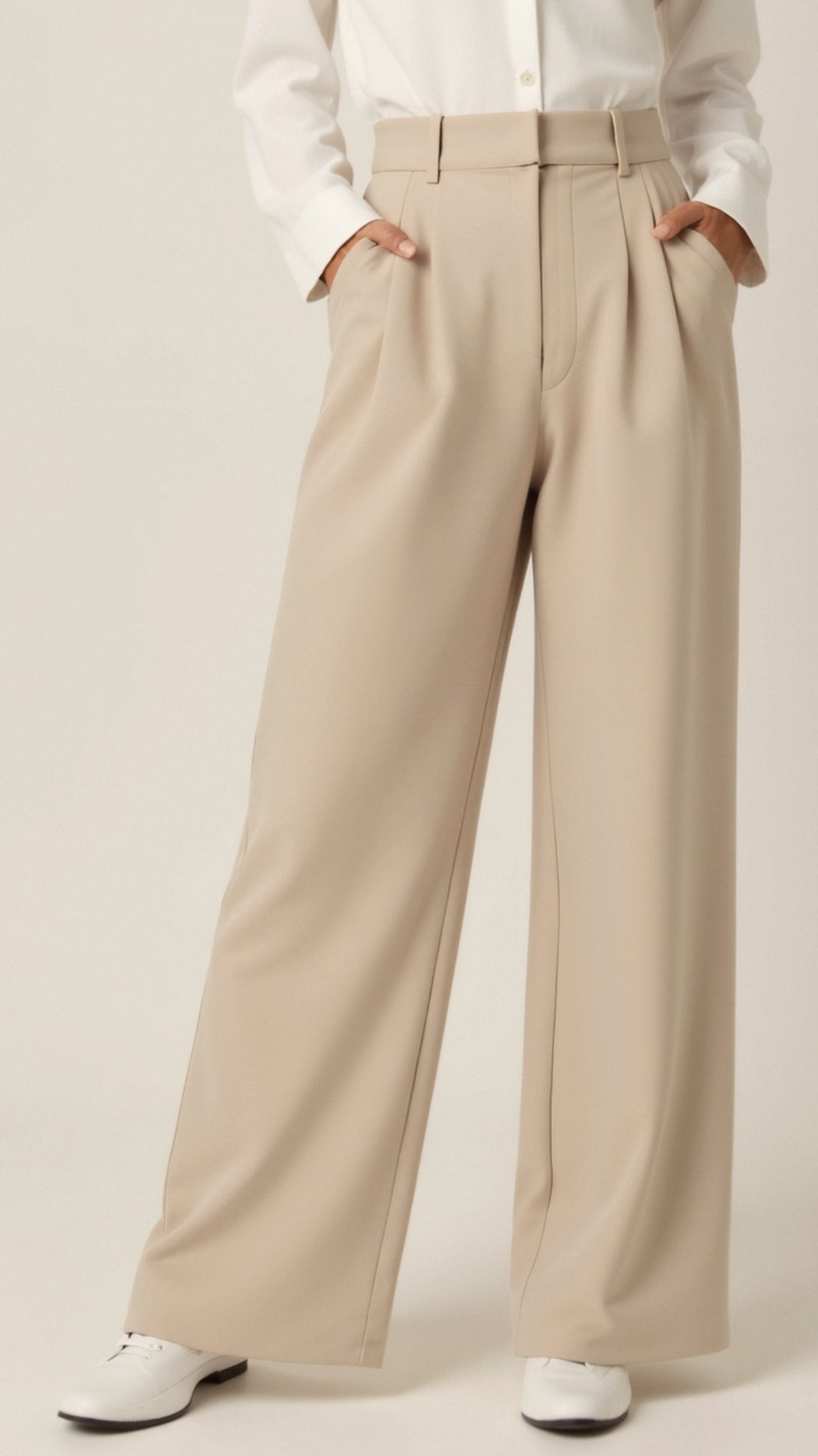 Women's High-Waisted Pleated Wide Leg Pants
