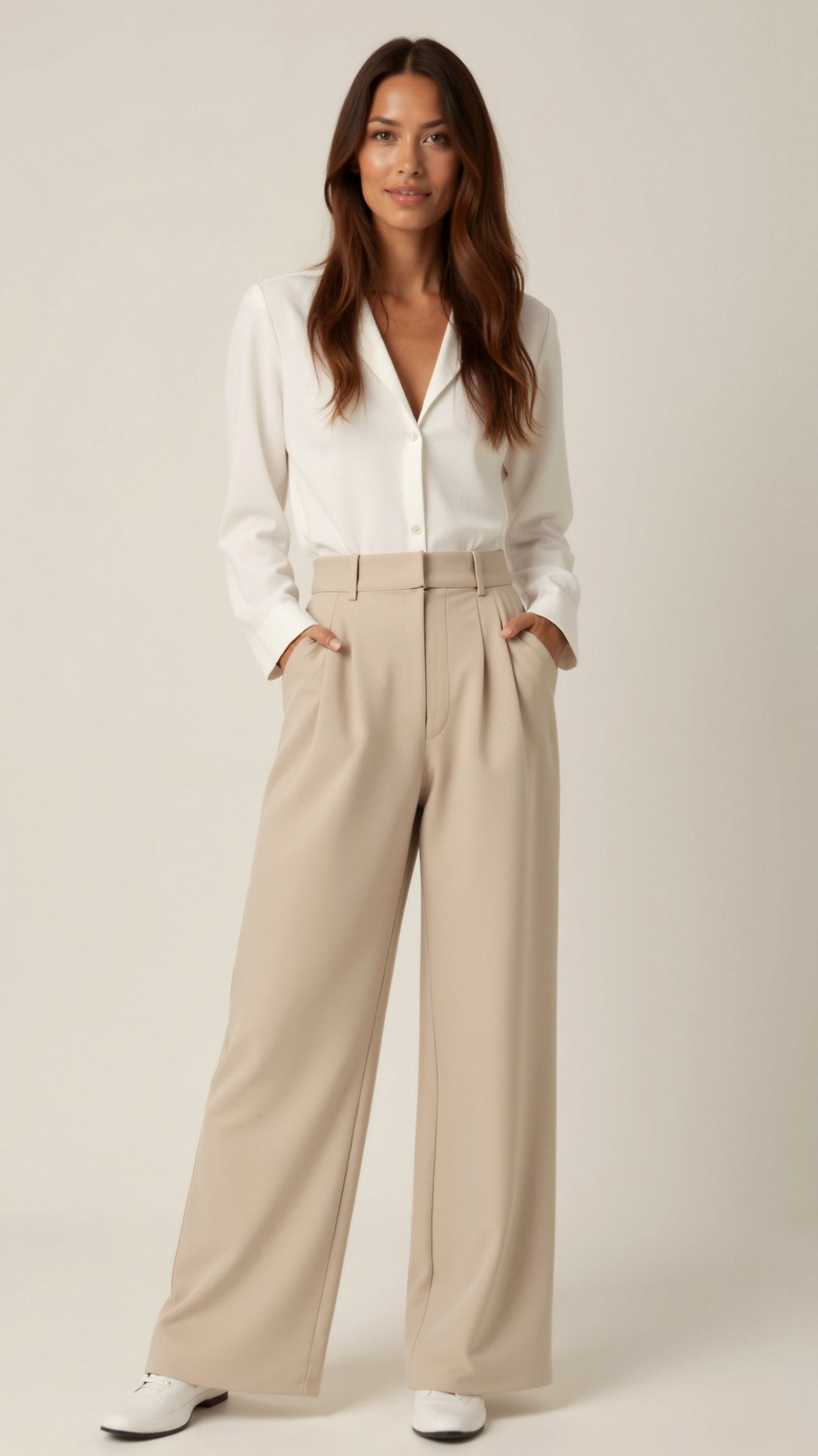 Women's High-Waisted Pleated Wide Leg Pants