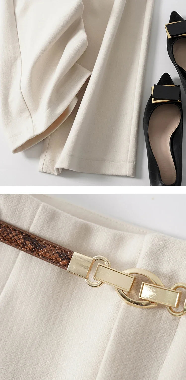 Women's High-Waisted Wide Leg Pleated Dress Pants