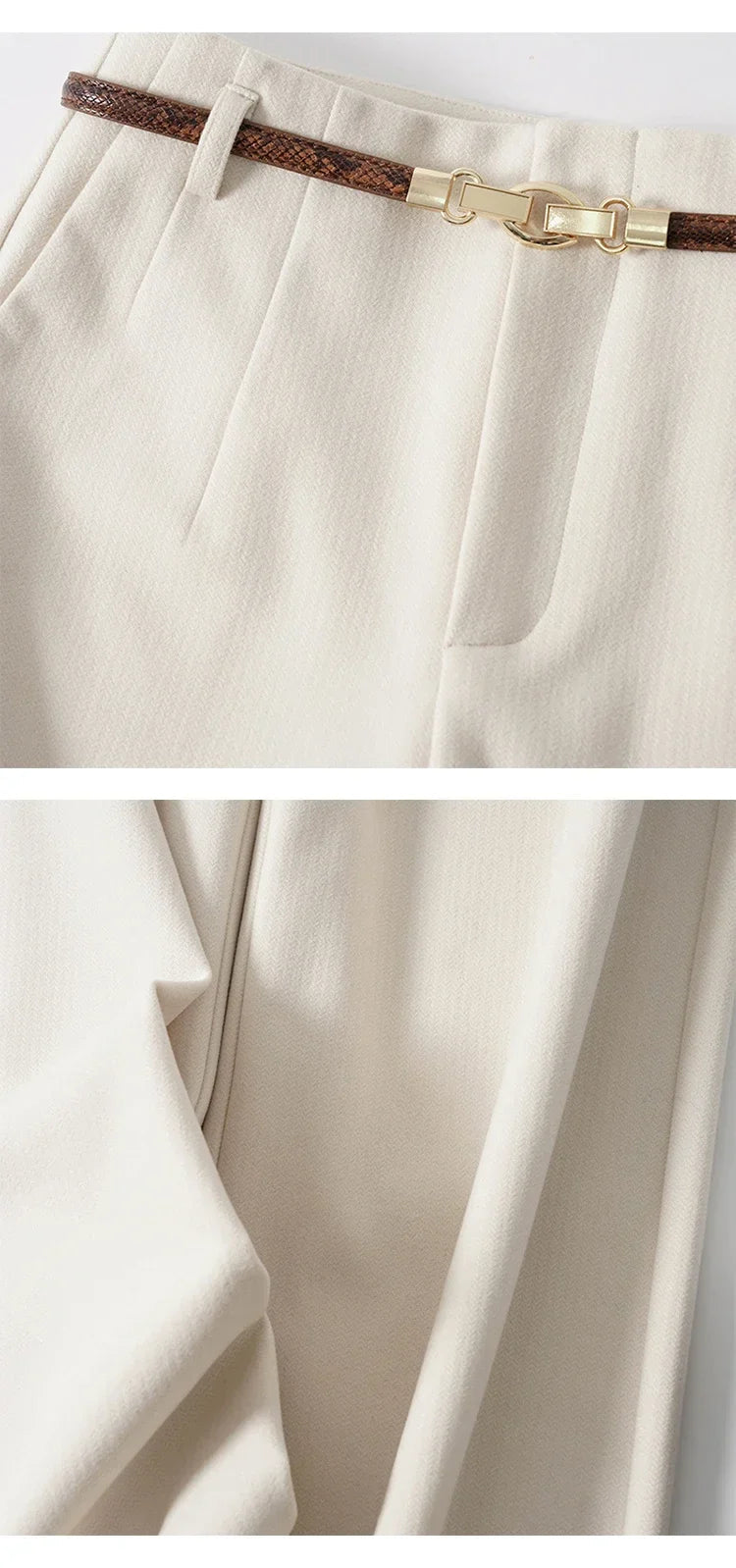 Women's High-Waisted Wide Leg Pleated Dress Pants