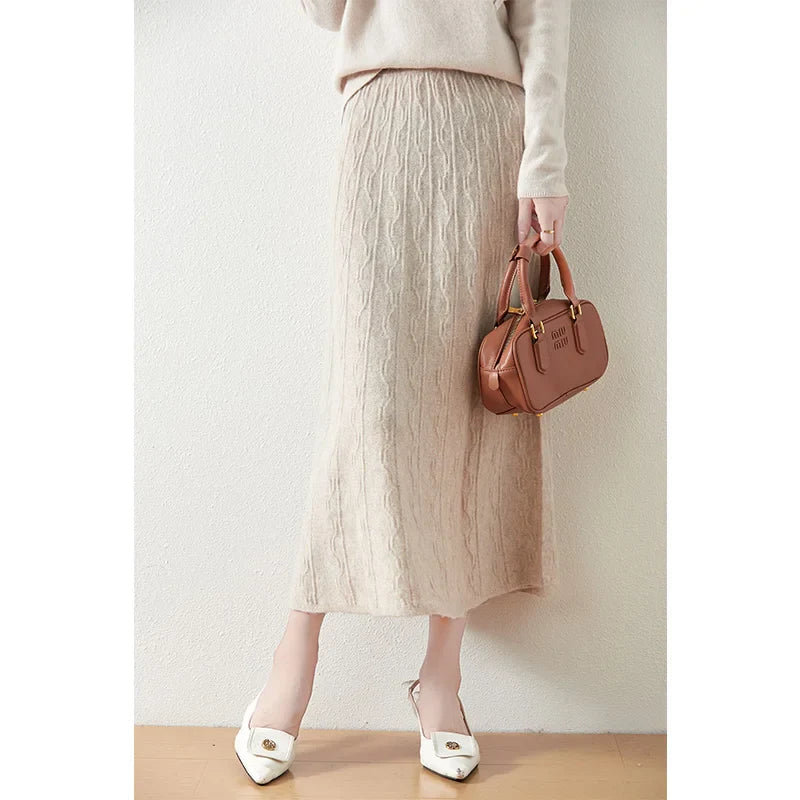 Women's Knit A-Line Midi Skirt
