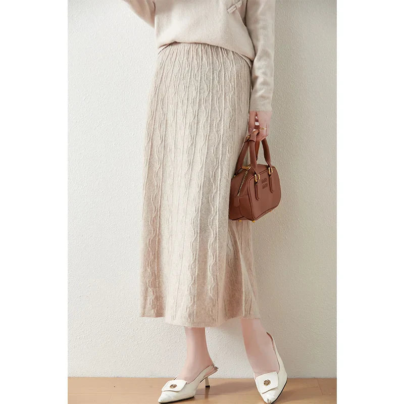 Women's Knit A-Line Midi Skirt