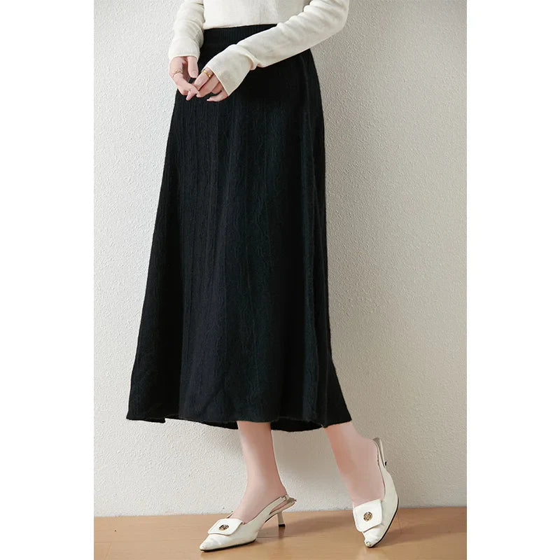 Women's Knit A-Line Midi Skirt