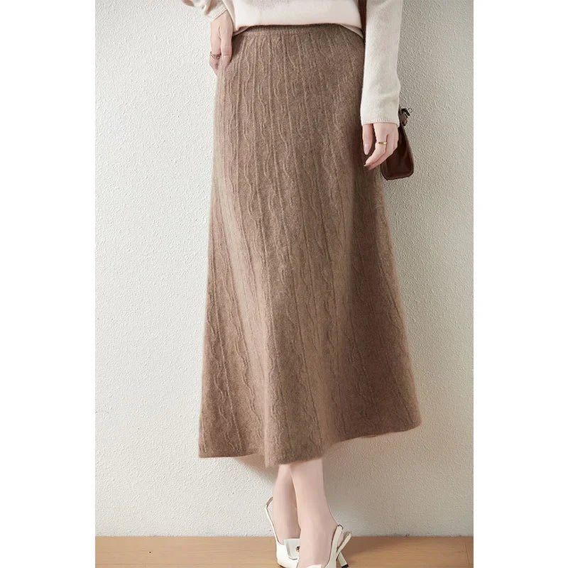 Women's Knit A-Line Midi Skirt