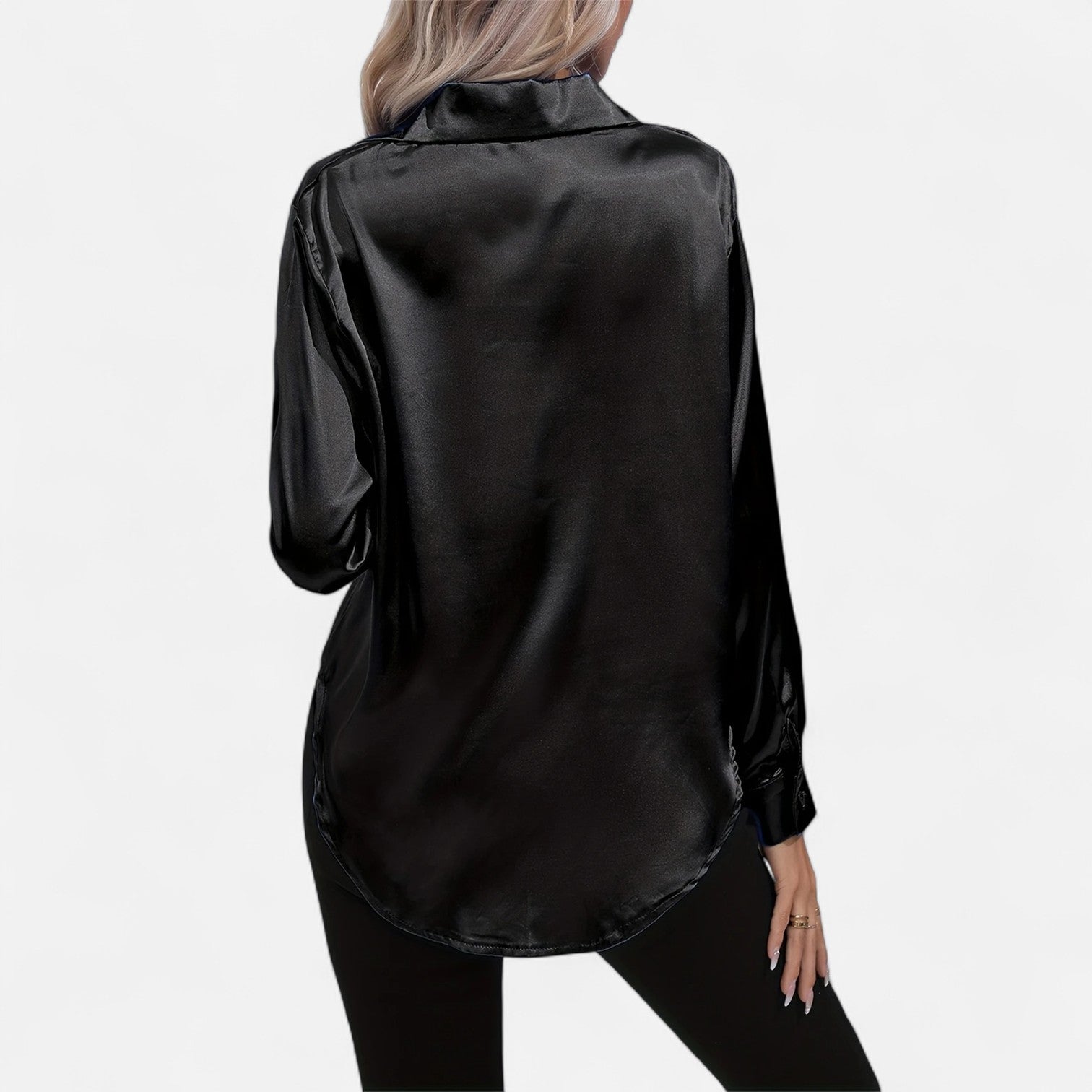 Women's Long-Sleeve Satin Blouse