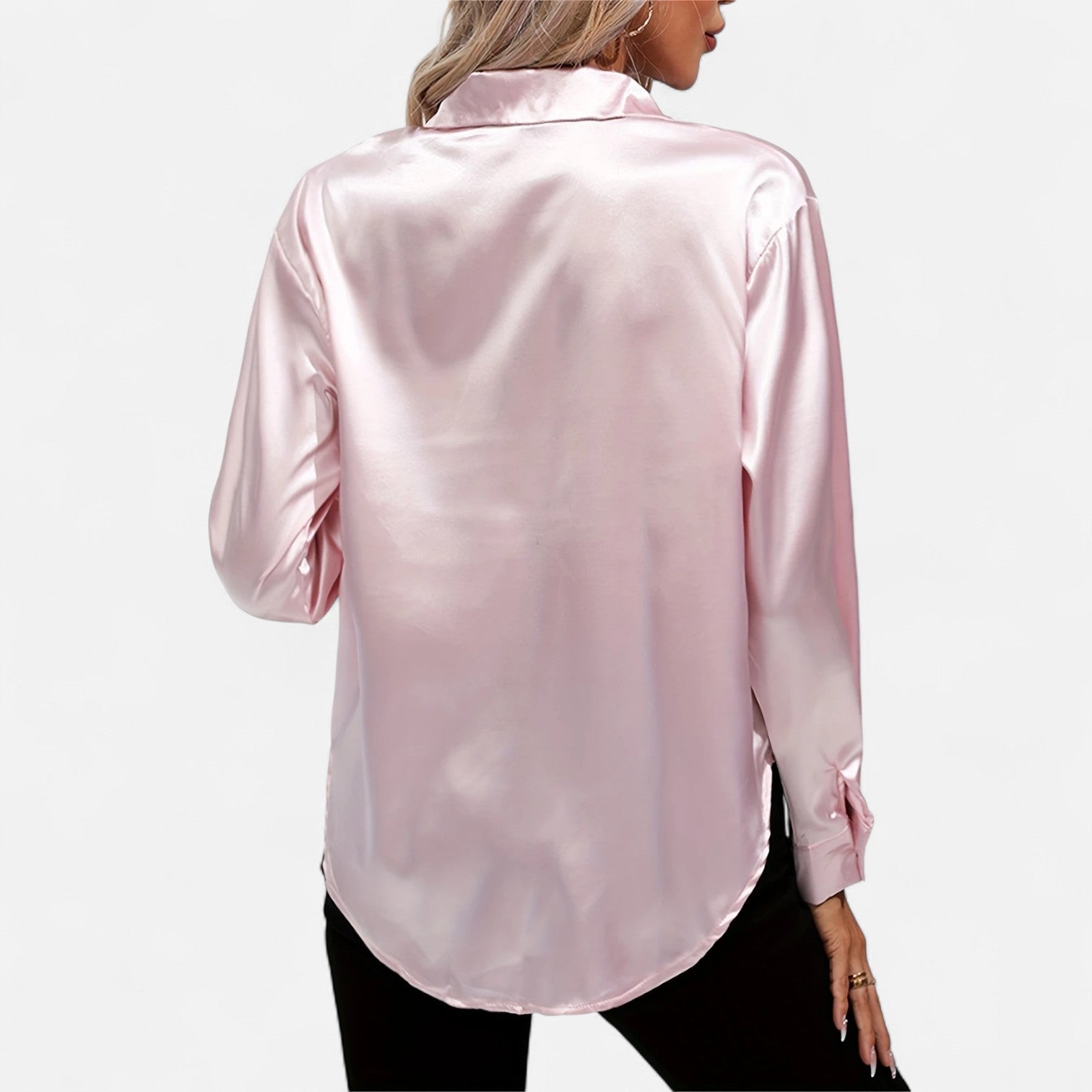 Women's Long-Sleeve Satin Blouse