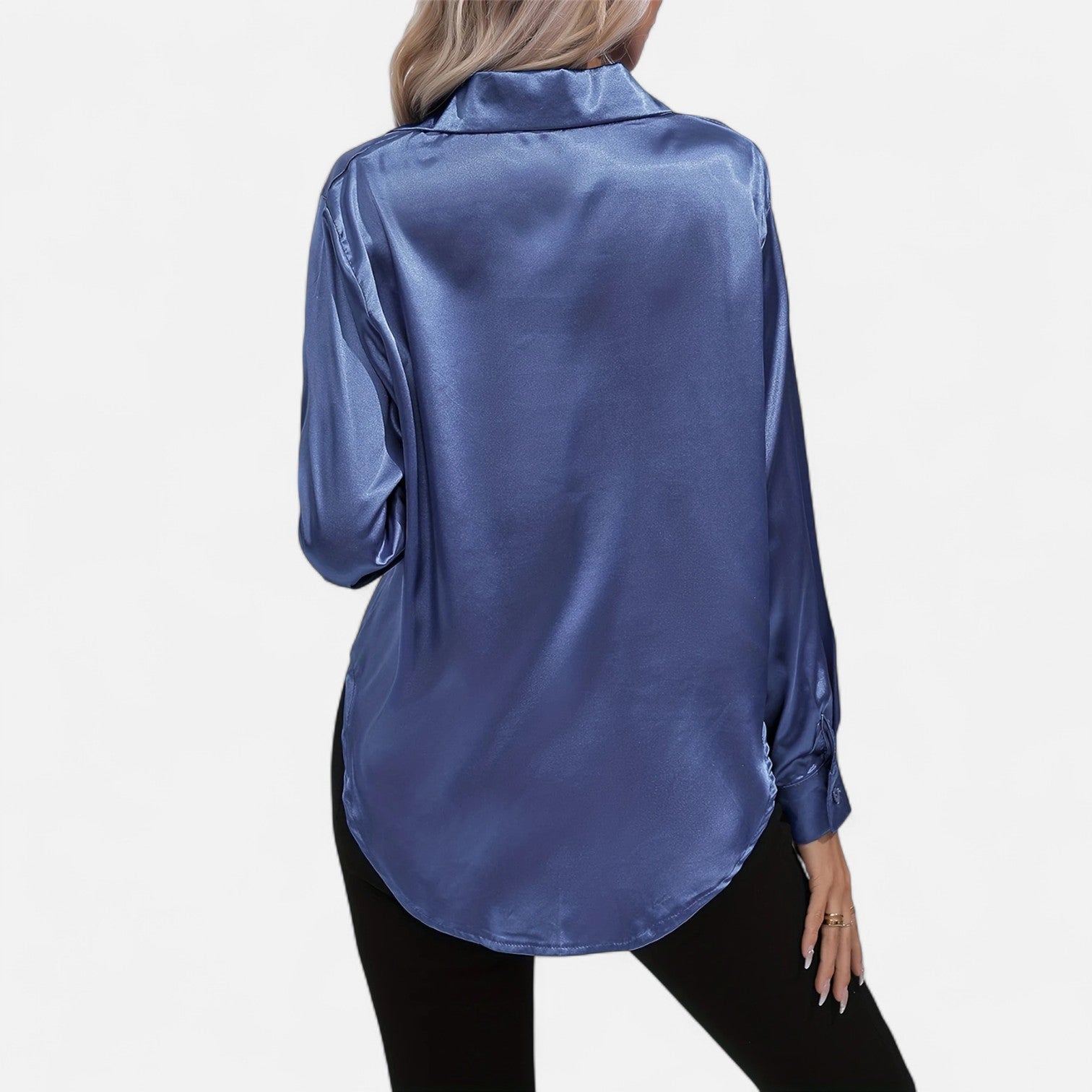 Women's Long-Sleeve Satin Blouse