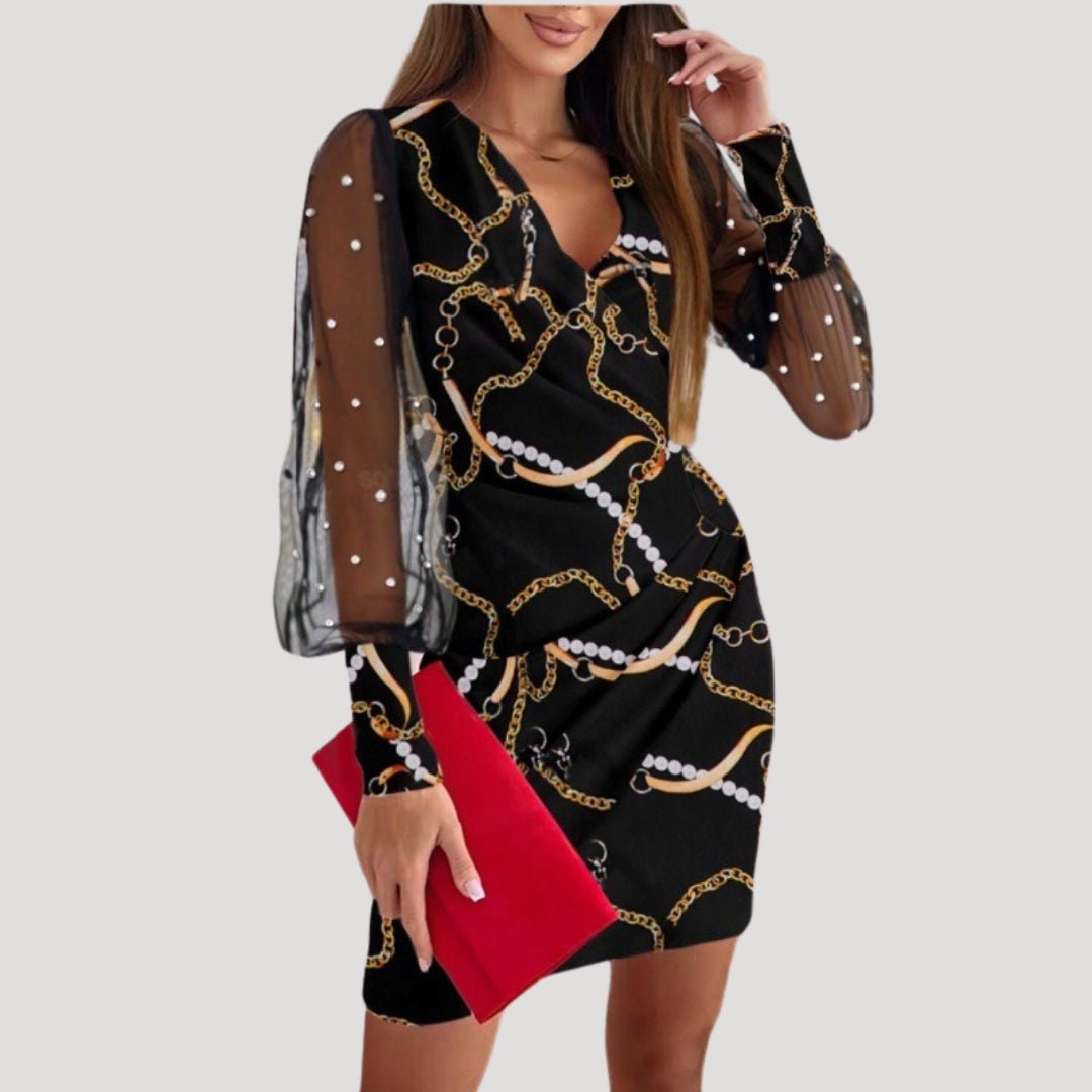 Women's Long Sleeve Wrap Mini Dress