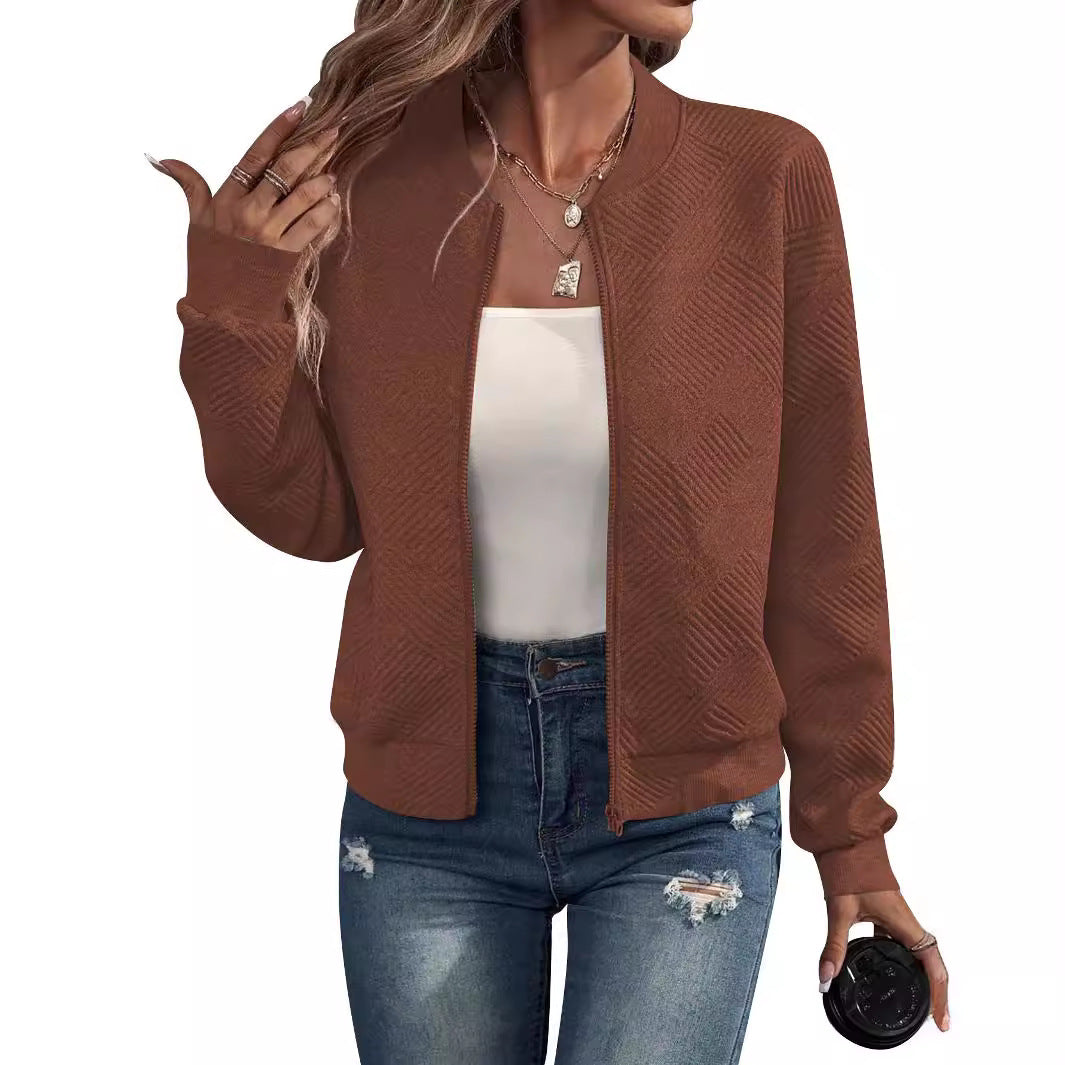 Women's Quilted Zip Up Bomber Jacket