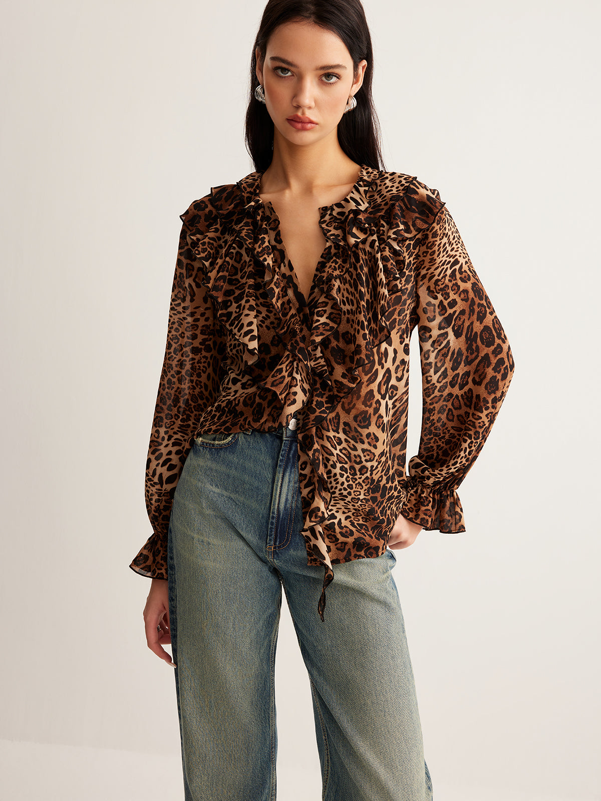 Women's Ruffle Long-Sleeve Blouse
