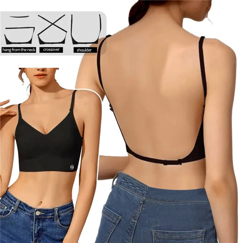 Women's Strappy Backless Wireless Bra
