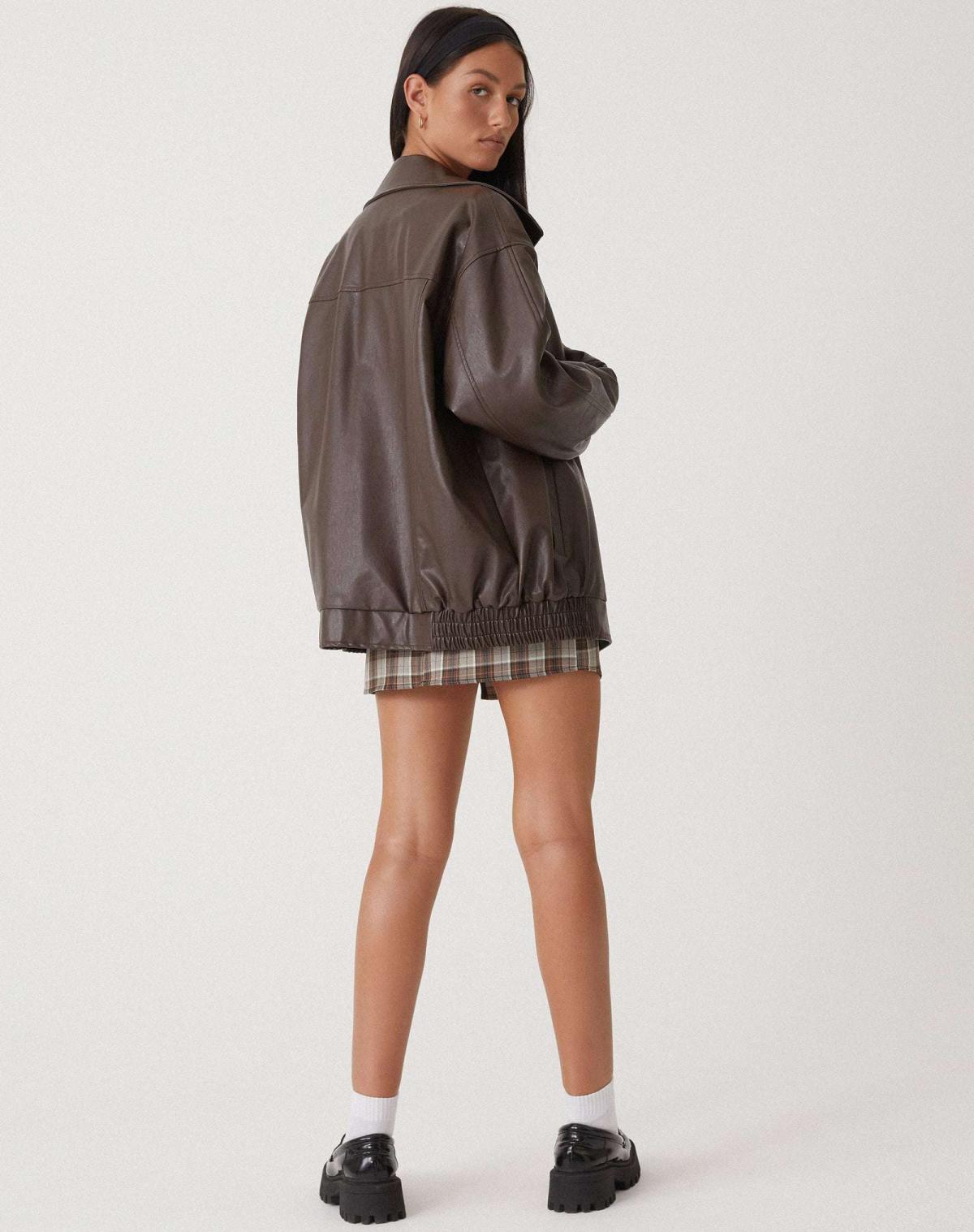 Women’s Oversized Leather Jacket – Stylish Everyday Casual Design