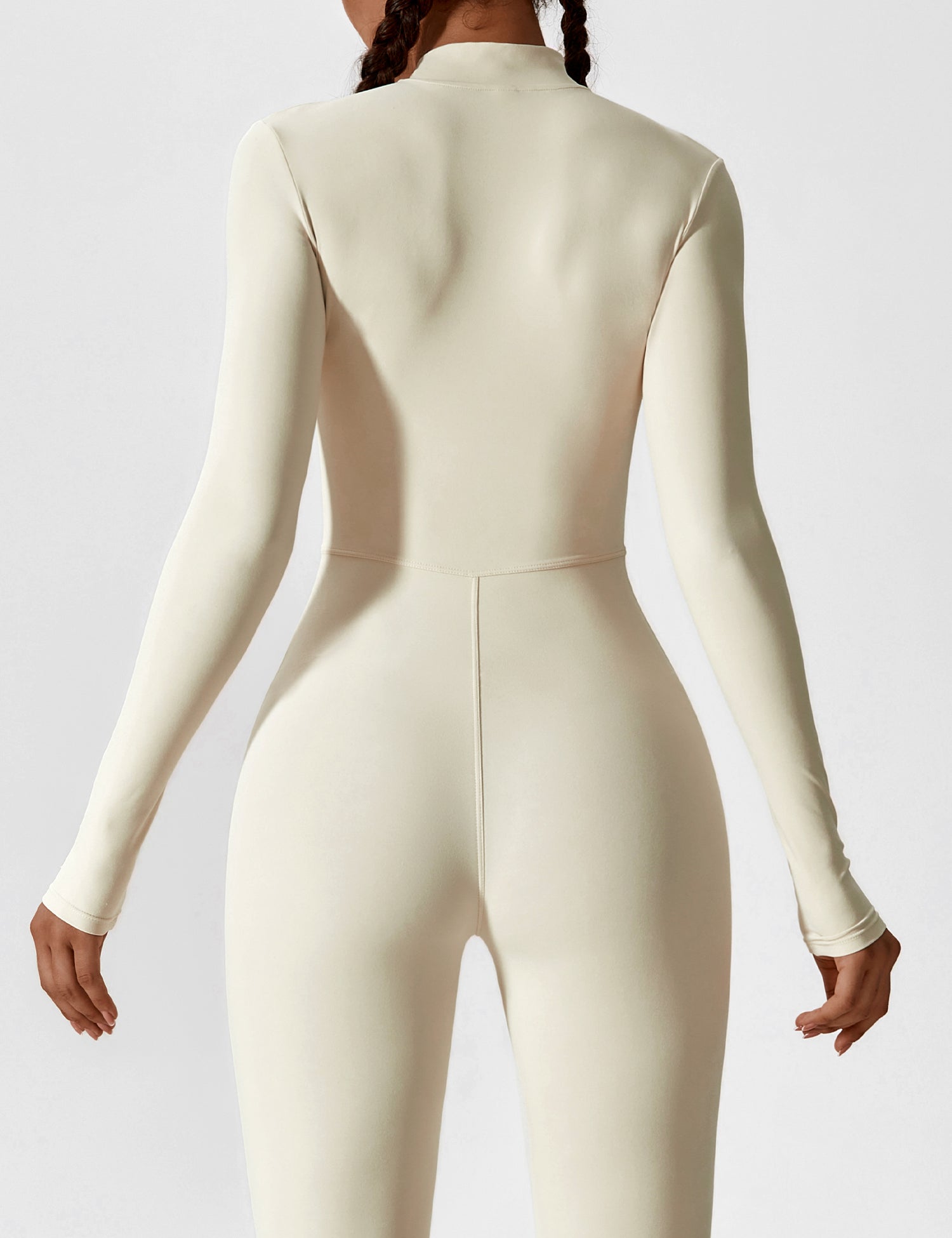 Long Sleeve Zip Jumpsuit – Stretch One-Piece Activewear with Sculpting Fit