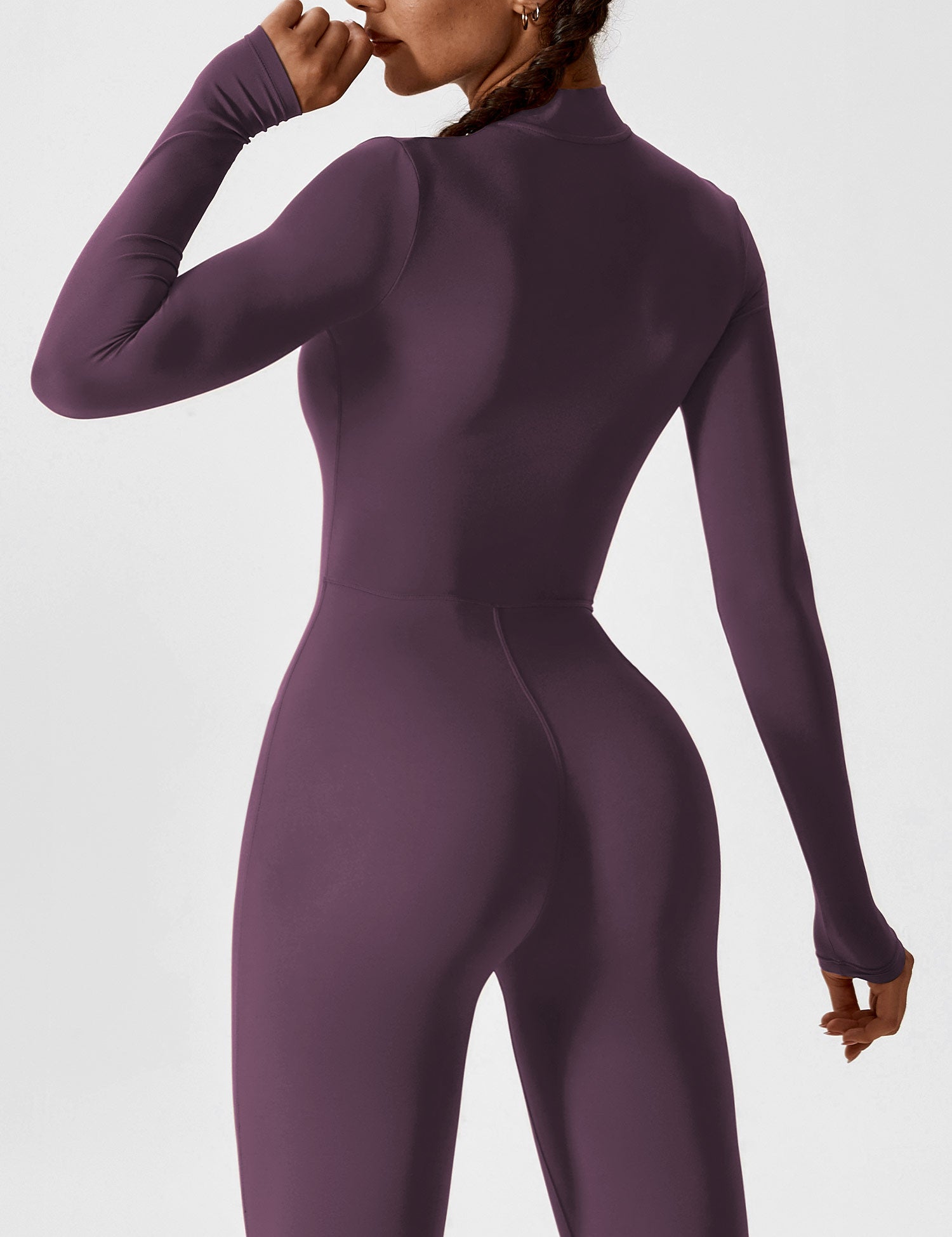 Long Sleeve Zip Jumpsuit – Stretch One-Piece Activewear with Sculpting Fit