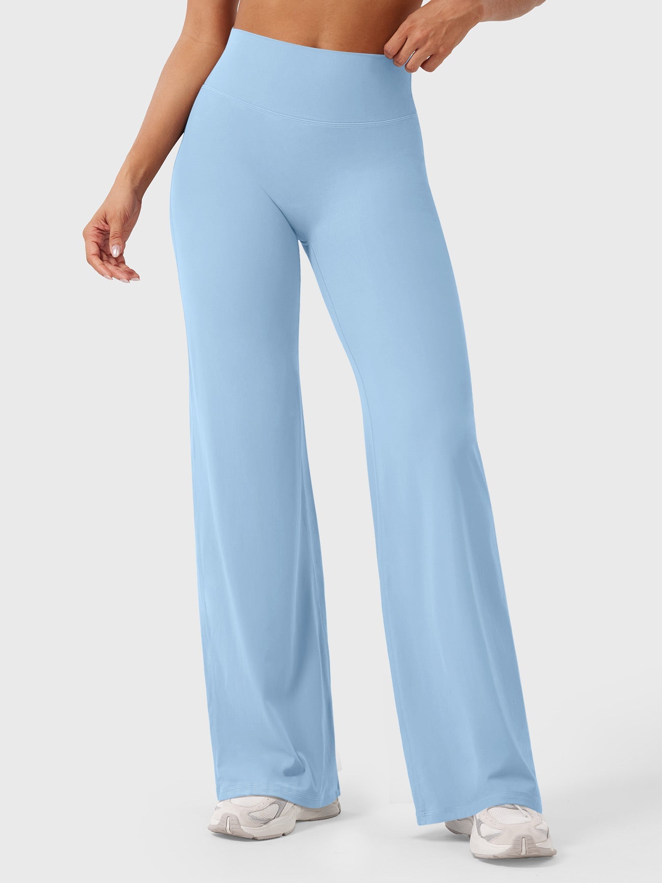 High-Waist Flared Pants – Stretch Straight-Leg with Hip-Contouring Fit