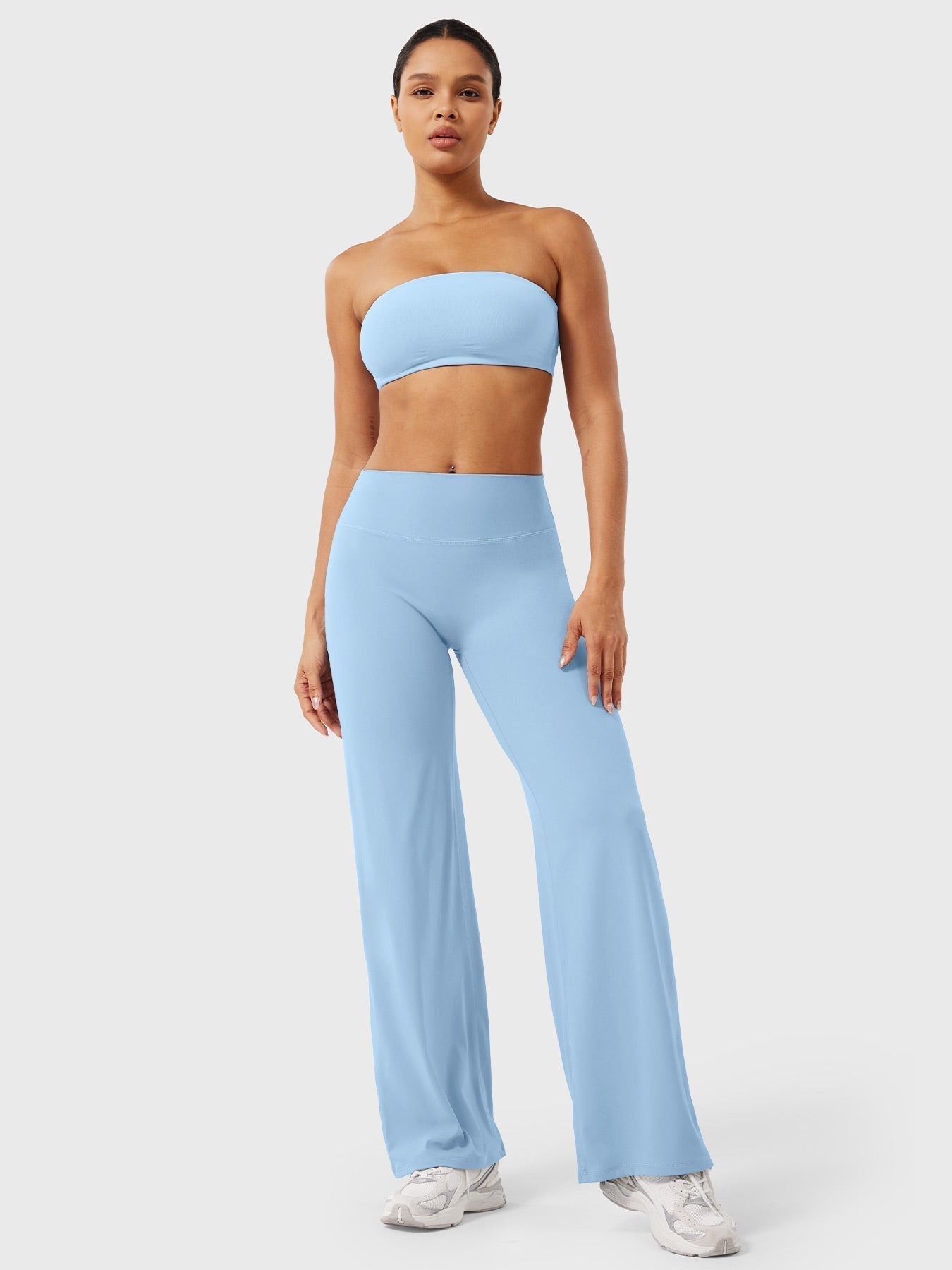 High-Waist Flared Pants – Stretch Straight-Leg with Hip-Contouring Fit
