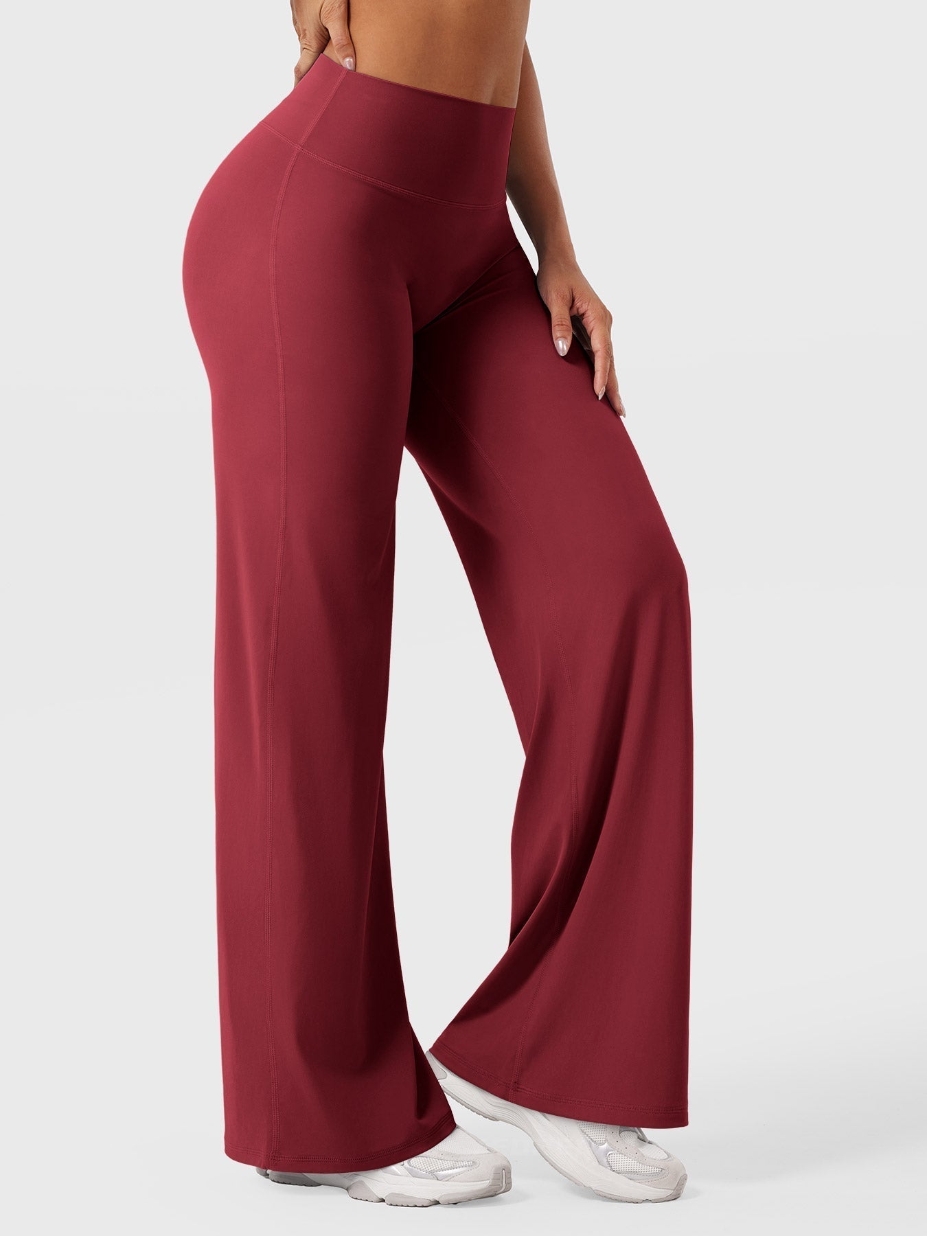 High-Waist Flared Pants – Stretch Straight-Leg with Hip-Contouring Fit