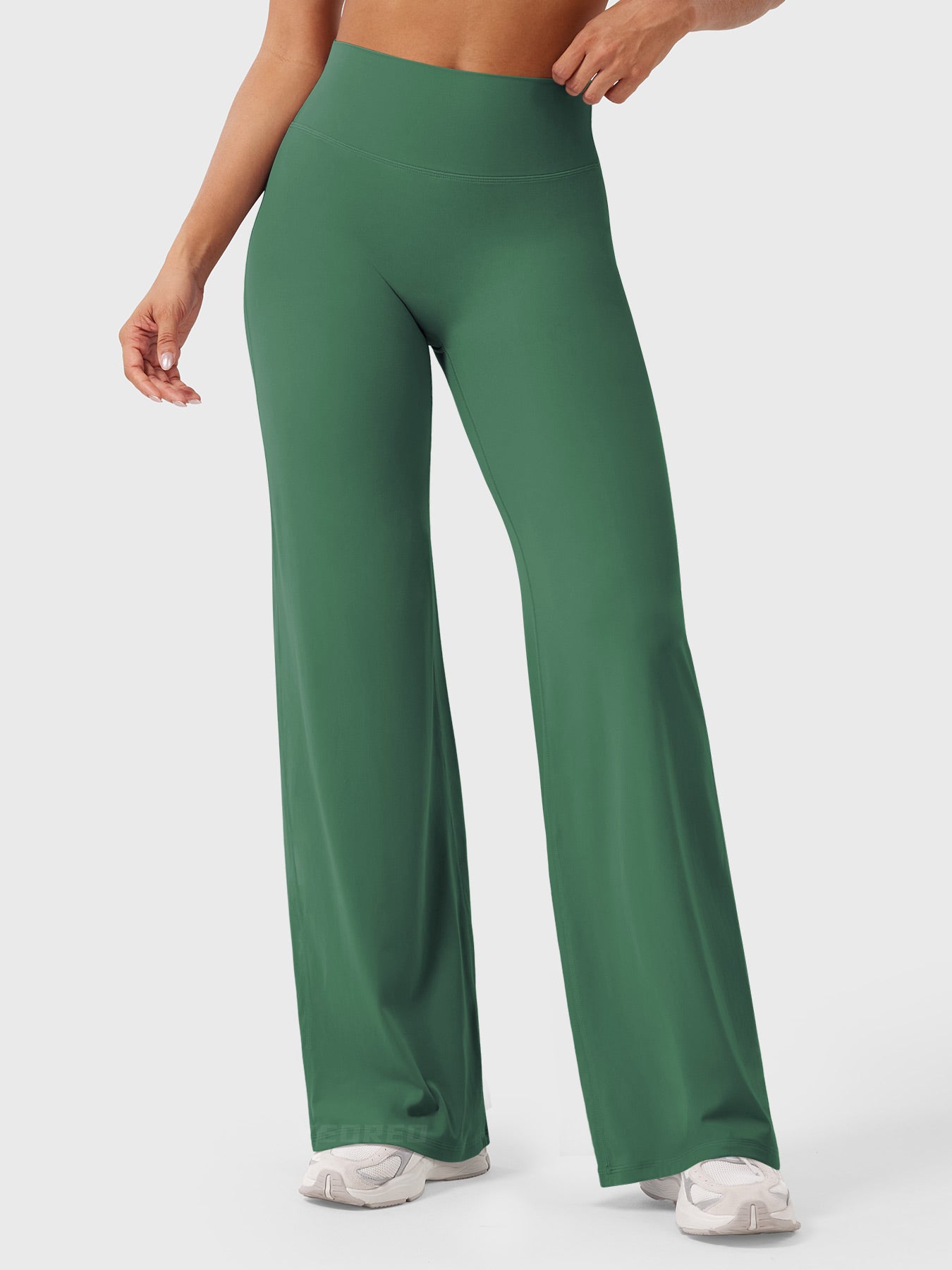 High-Waist Flared Pants – Stretch Straight-Leg with Hip-Contouring Fit