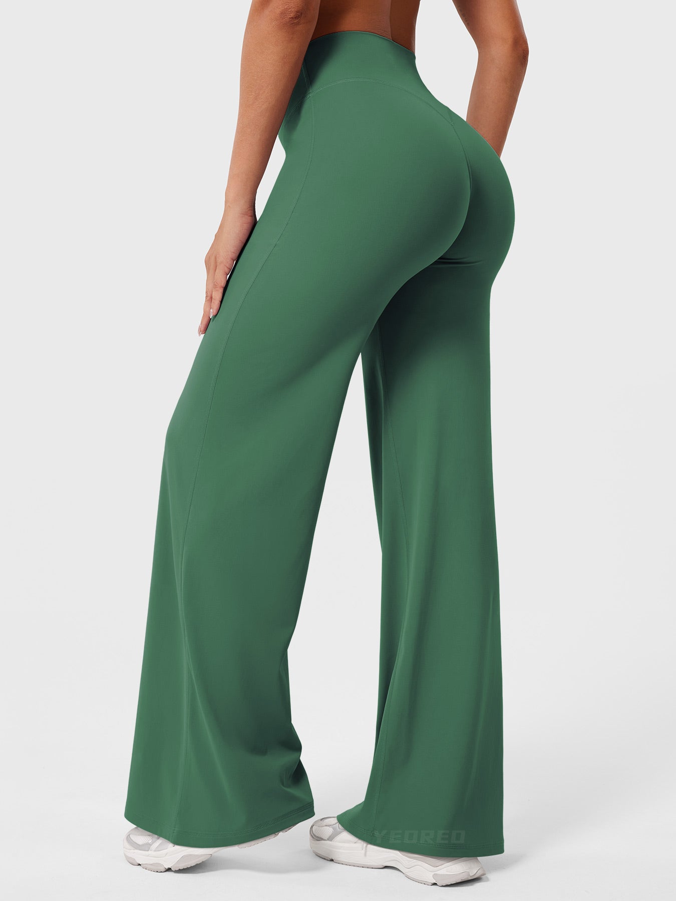 High-Waist Flared Pants – Stretch Straight-Leg with Hip-Contouring Fit