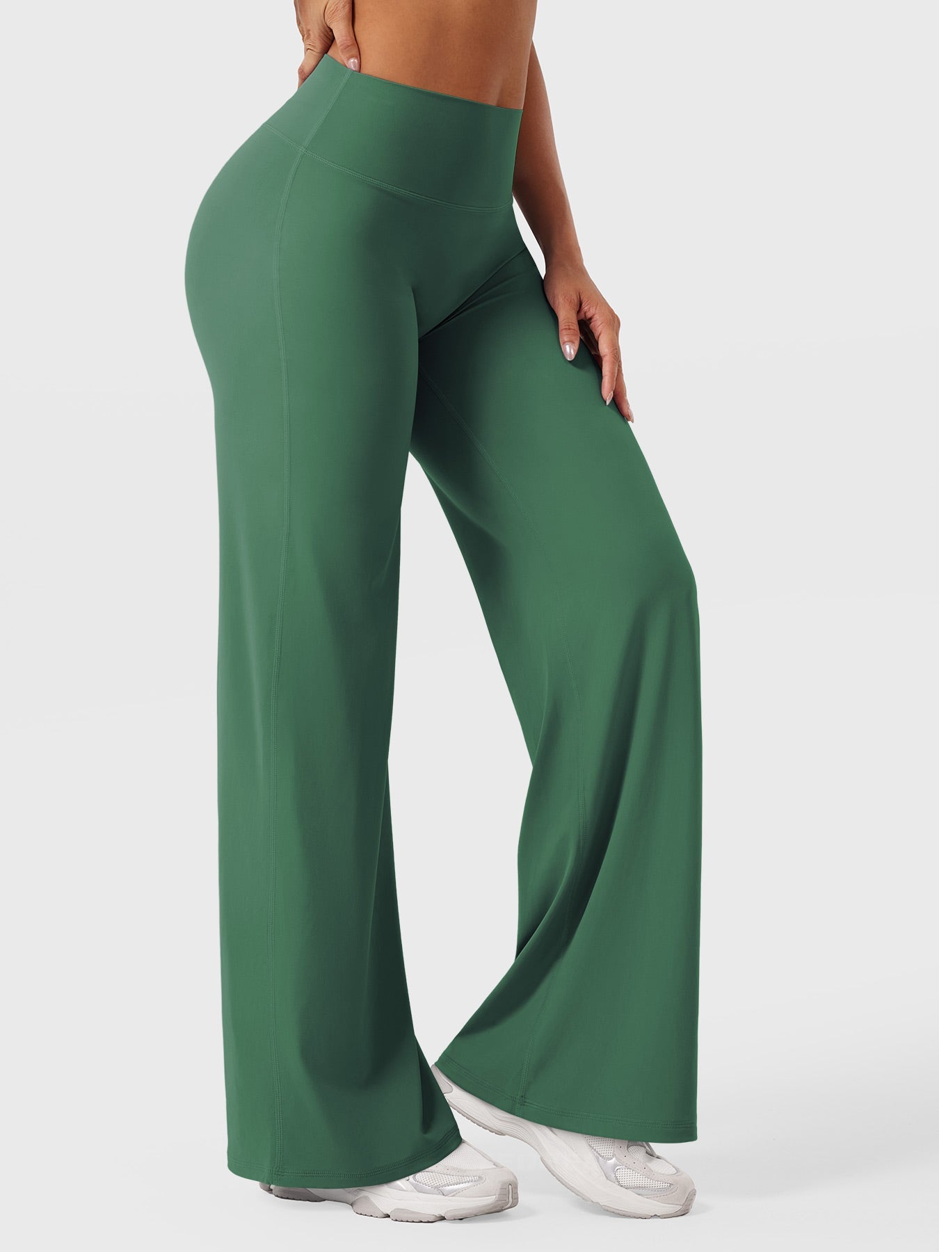 High-Waist Flared Pants – Stretch Straight-Leg with Hip-Contouring Fit