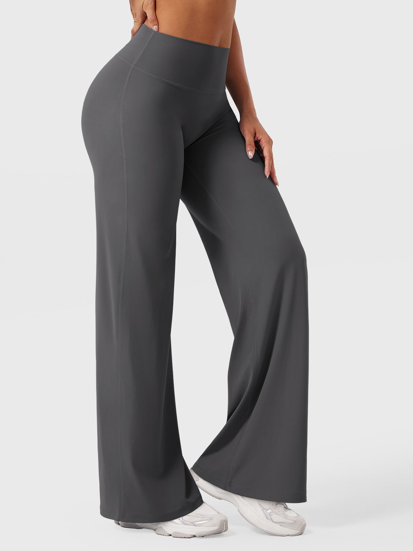 High-Waist Flared Pants – Stretch Straight-Leg with Hip-Contouring Fit