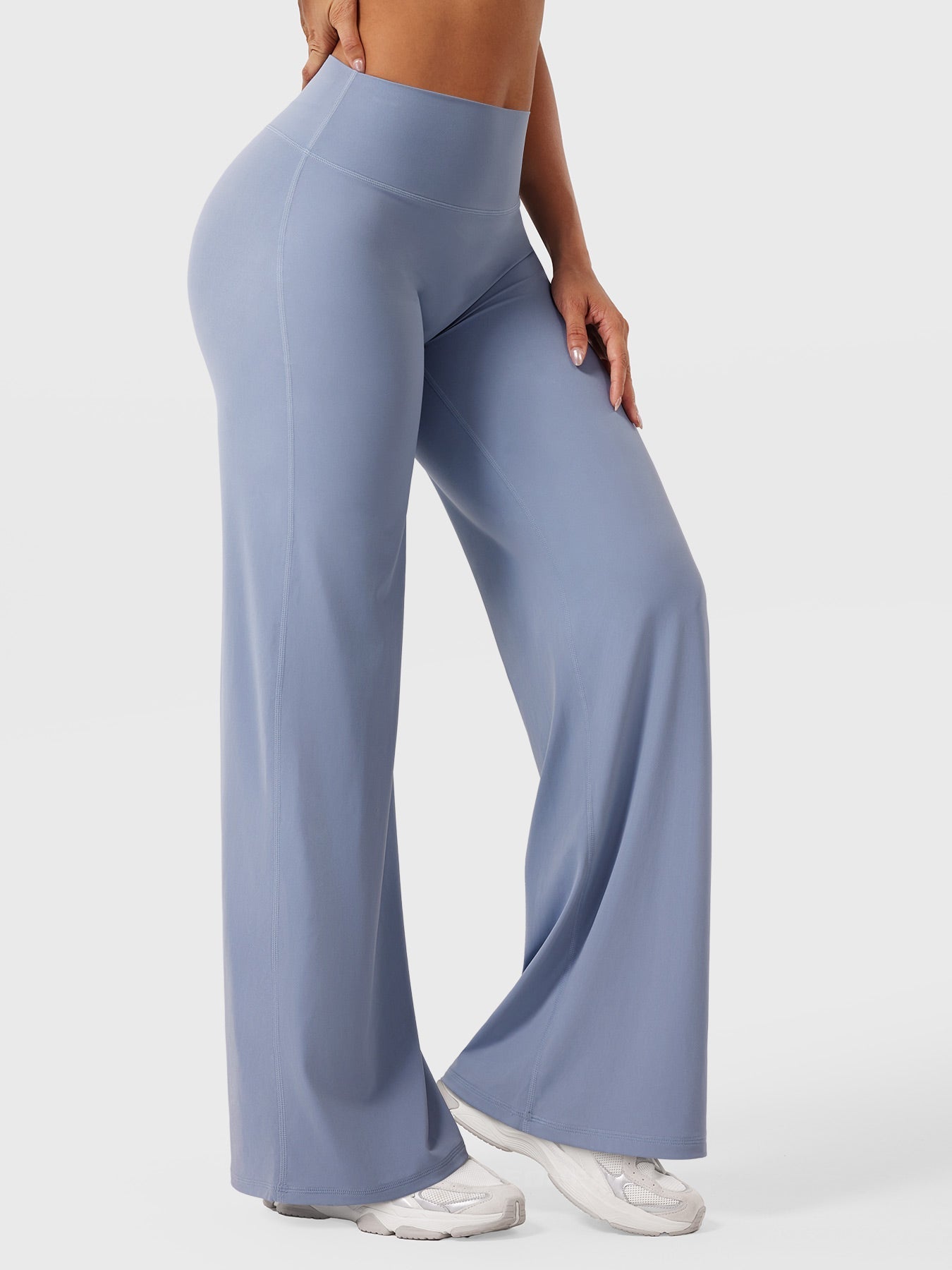 High-Waist Flared Pants – Stretch Straight-Leg with Hip-Contouring Fit