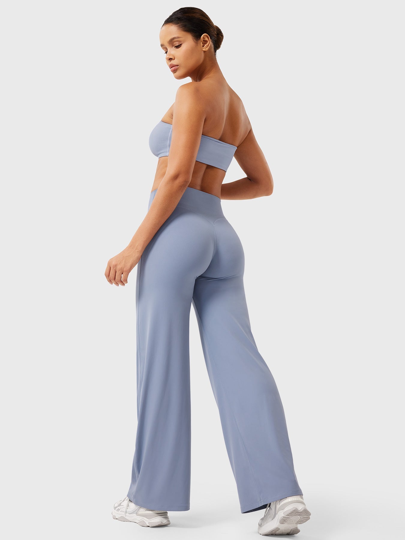 High-Waist Flared Pants – Stretch Straight-Leg with Hip-Contouring Fit