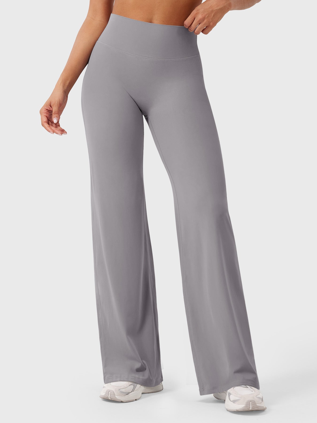 High-Waist Flared Pants – Stretch Straight-Leg with Hip-Contouring Fit
